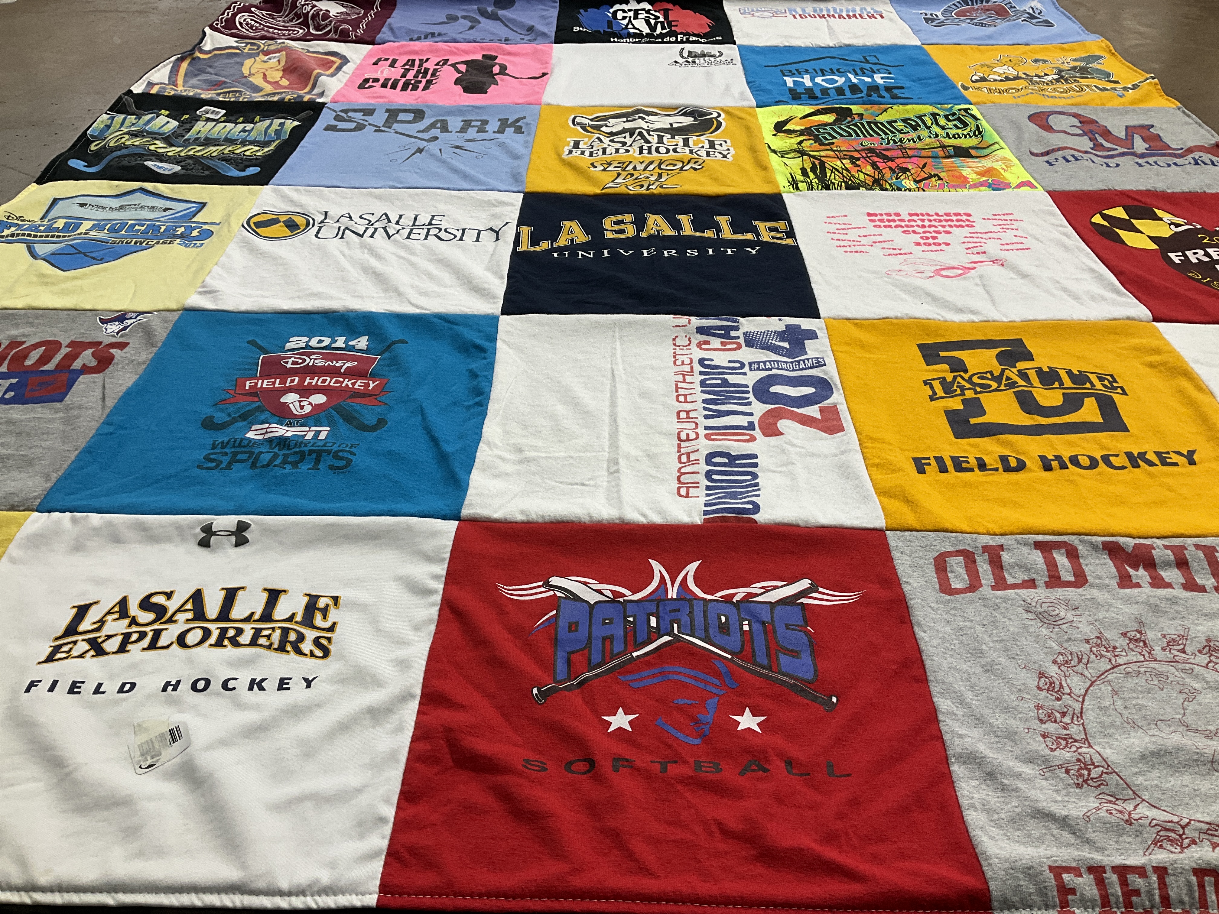 T-shirt quilt featuring lasalle university explorers, patriots by Maryann from MD
