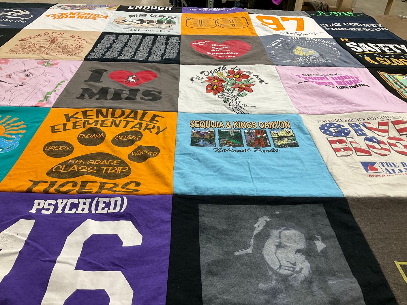 T-shirt quilt from kendale elementary school by Michelle from FL