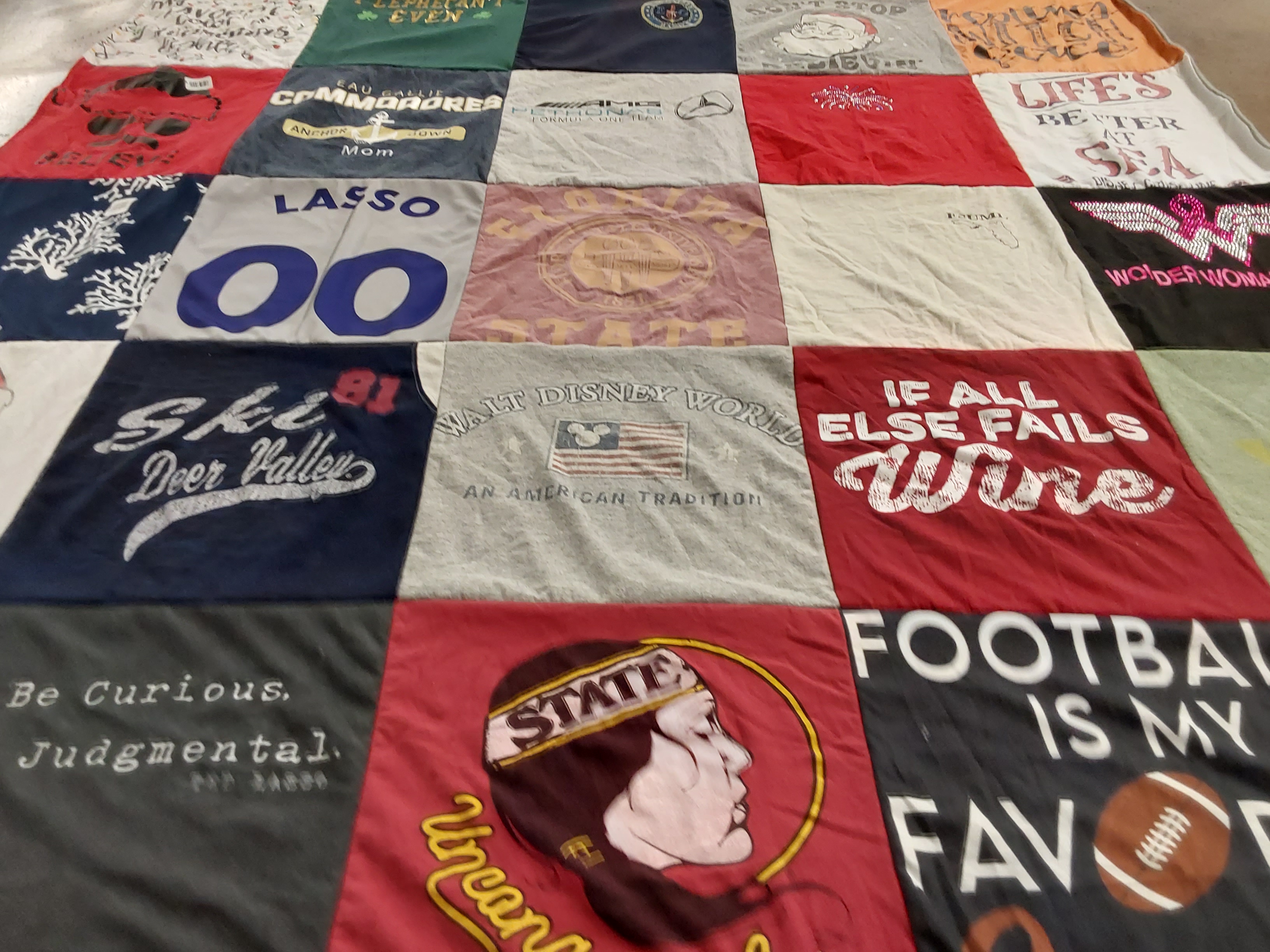 T-shirt quilt featuring football team by IAN from FL