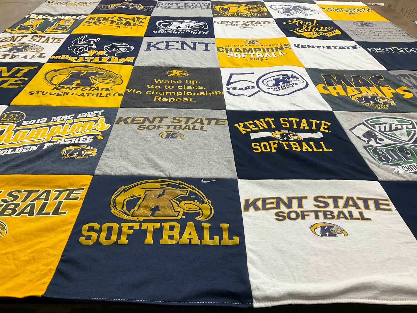 T-shirt quilt featuring kent state softball by Dani from OH
