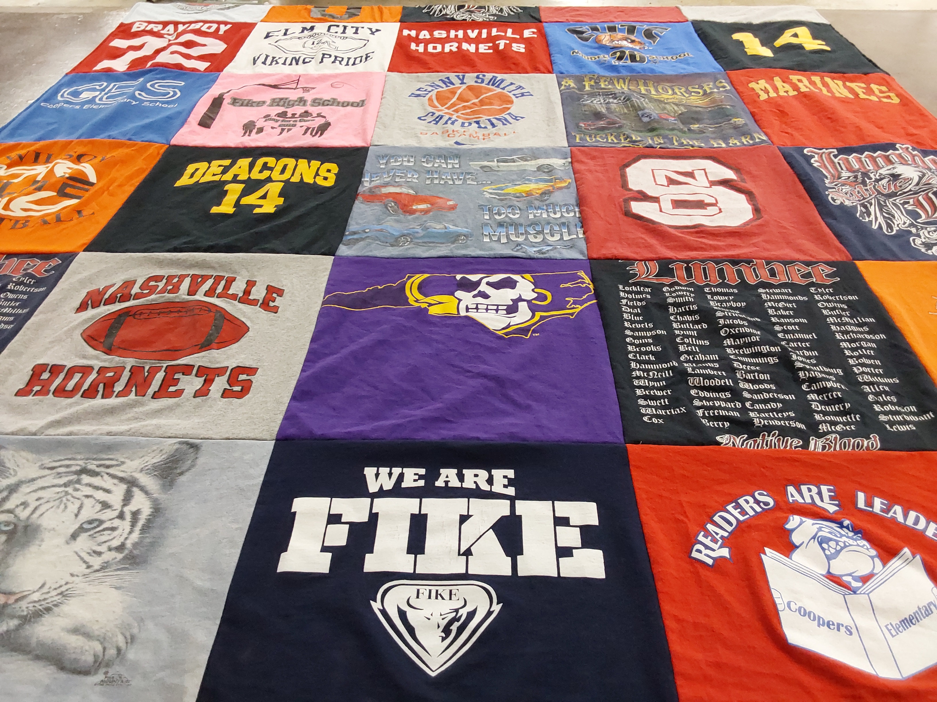T-shirt quilt featuring nashville hornets, fike by Kim from NC