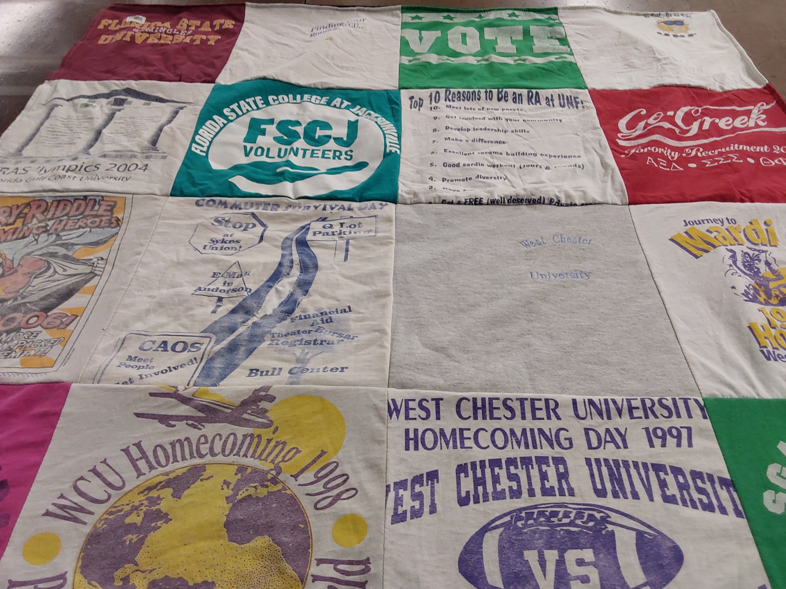 T-shirt quilt featuring west chester university football by Heather from FL