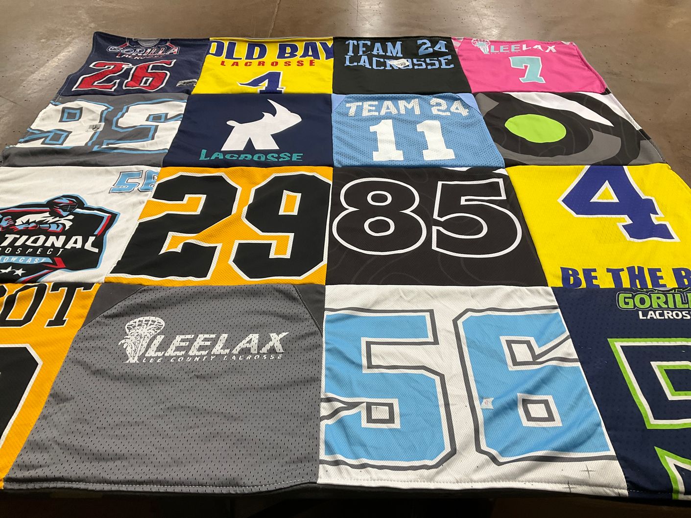 T-shirt quilt with lacrosse themes by Chad from FL