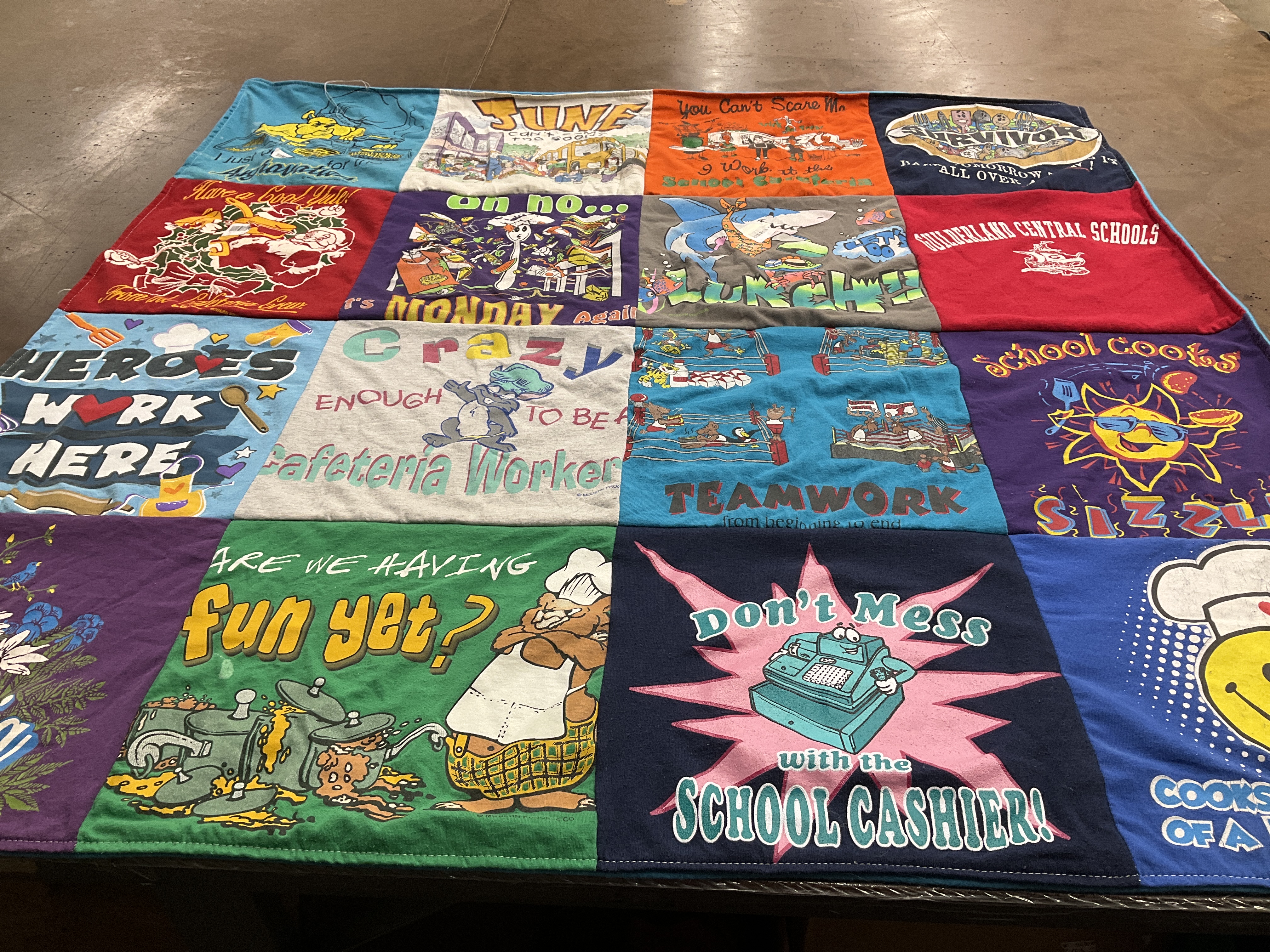T-shirt quilt from schenectady city school district by Colleen from NY