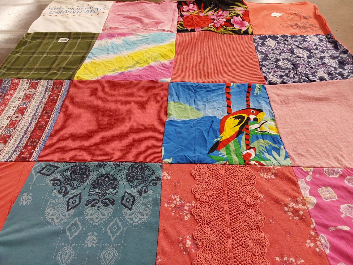 T-shirt quilt with nature, flowers themes by Yaritza from PA