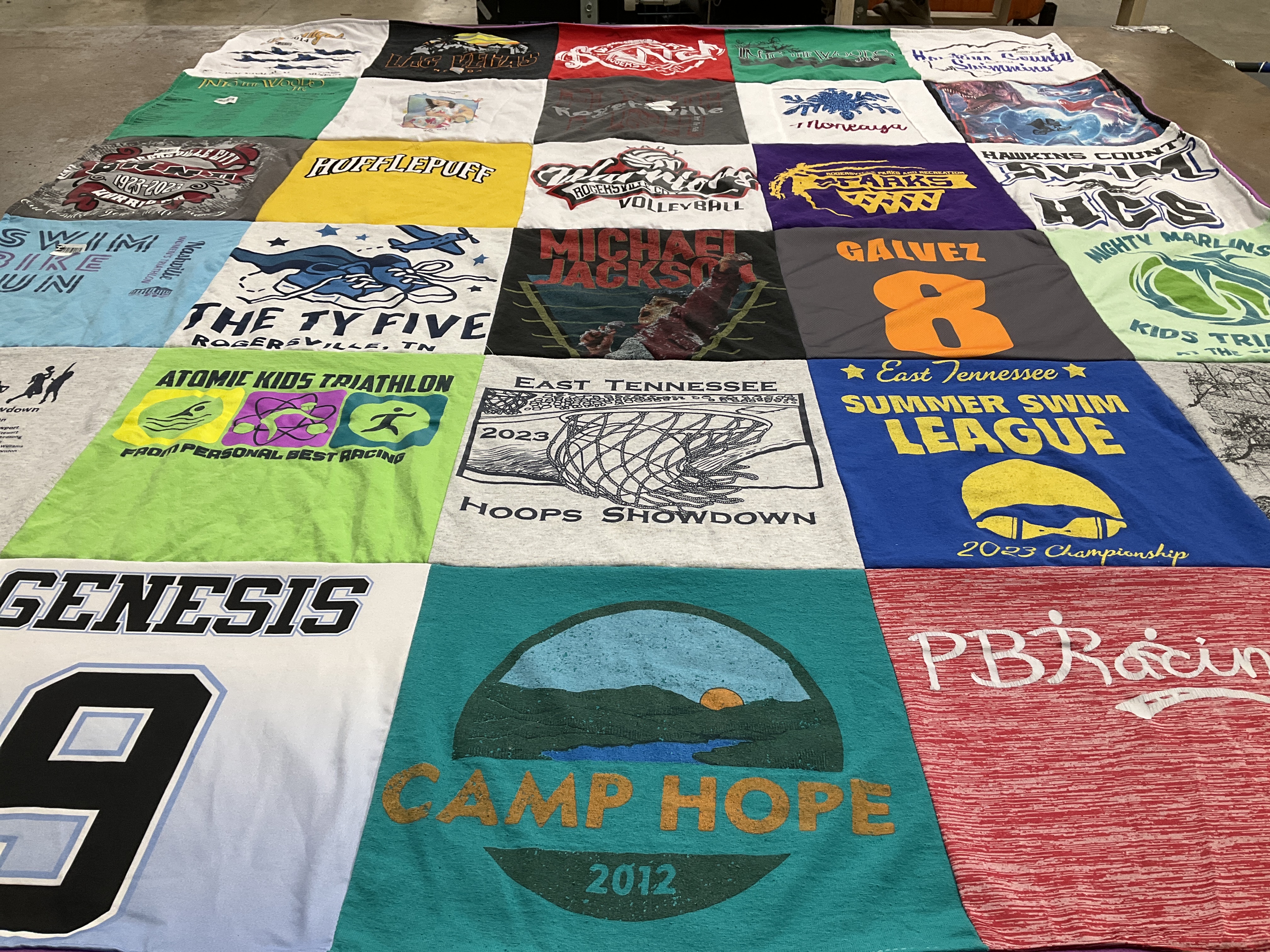 T-shirt quilt featuring hawks, mighty marlins by Lindsey from TN