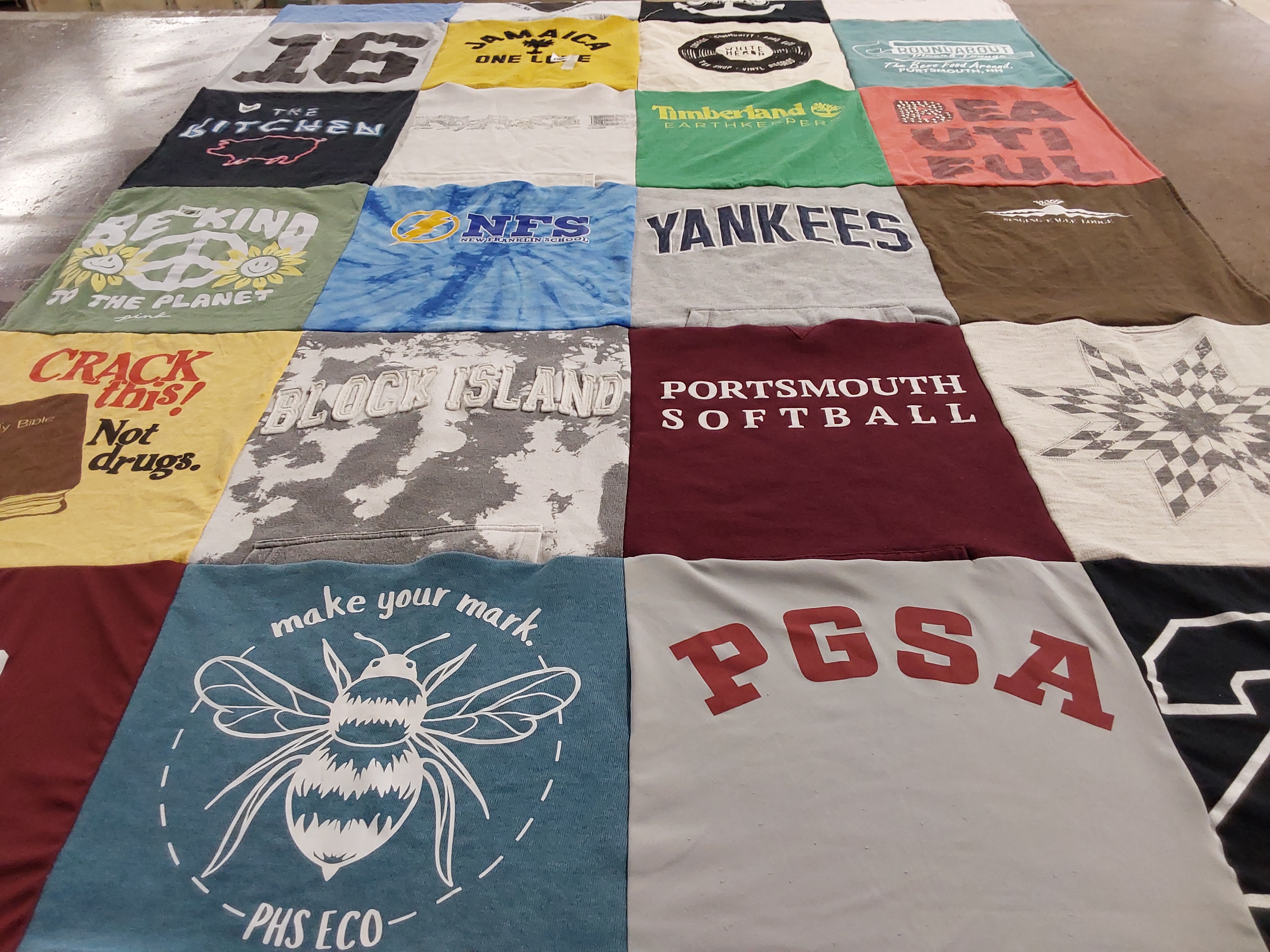 T-shirt quilt featuring portsmouth softball by Christy from NH