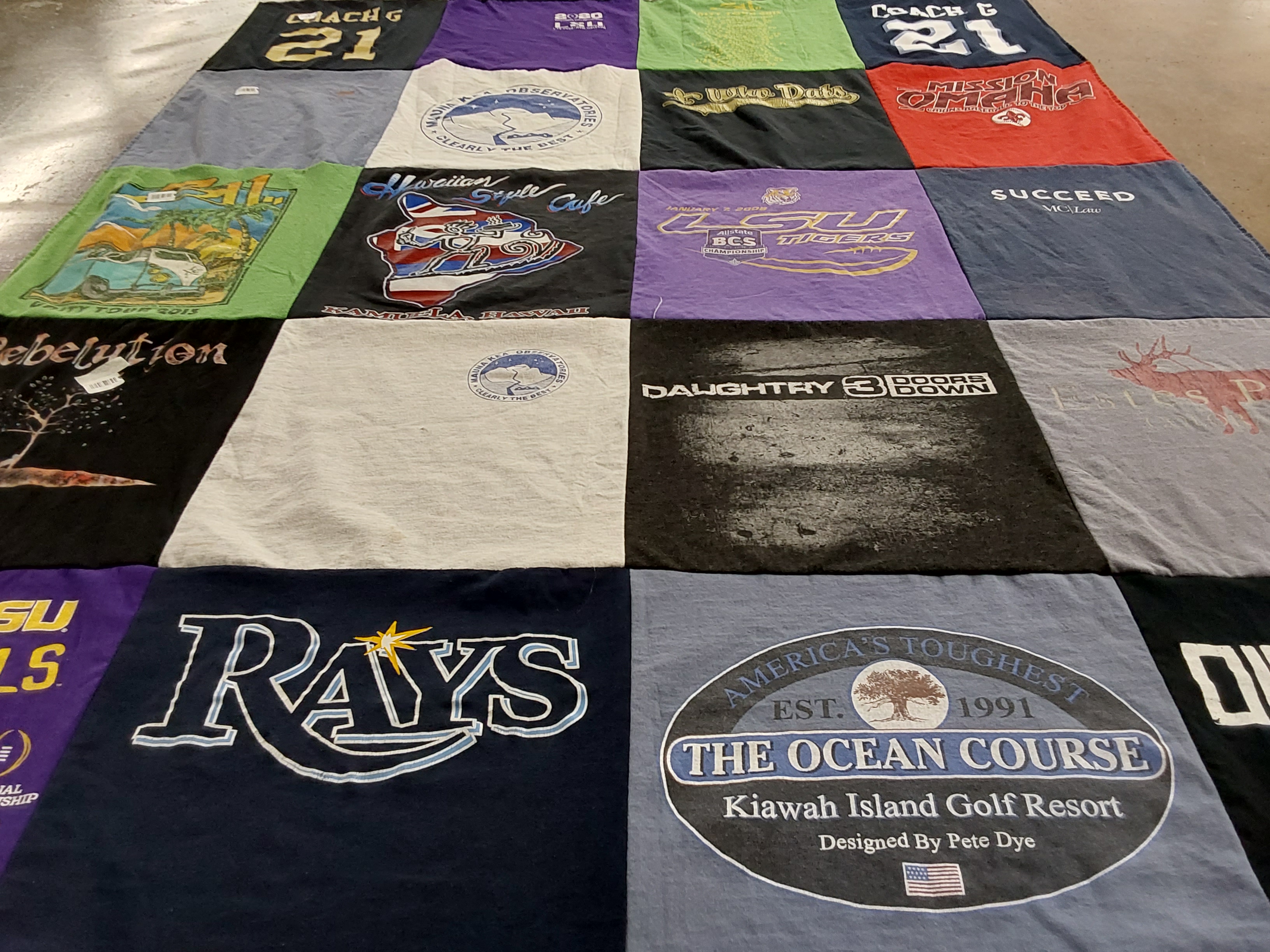 T-shirt quilt featuring tampa bay rays by Jennifer from FL