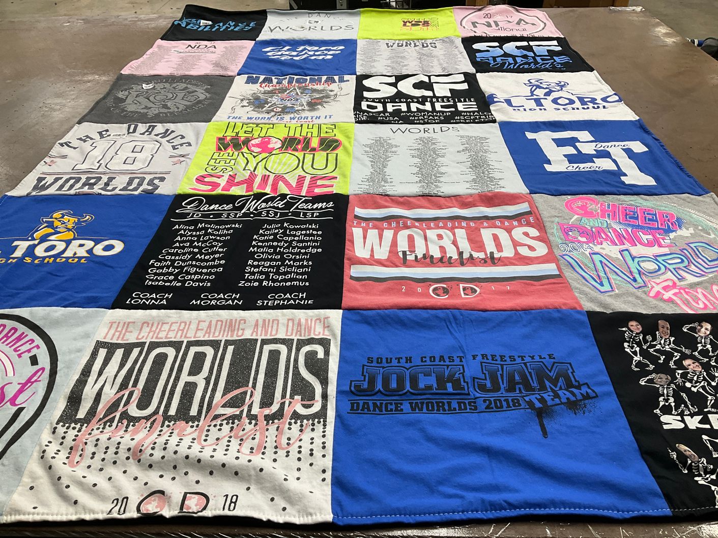 T-shirt quilt featuring jock jam dance worlds 2018 team by Wendy from TN