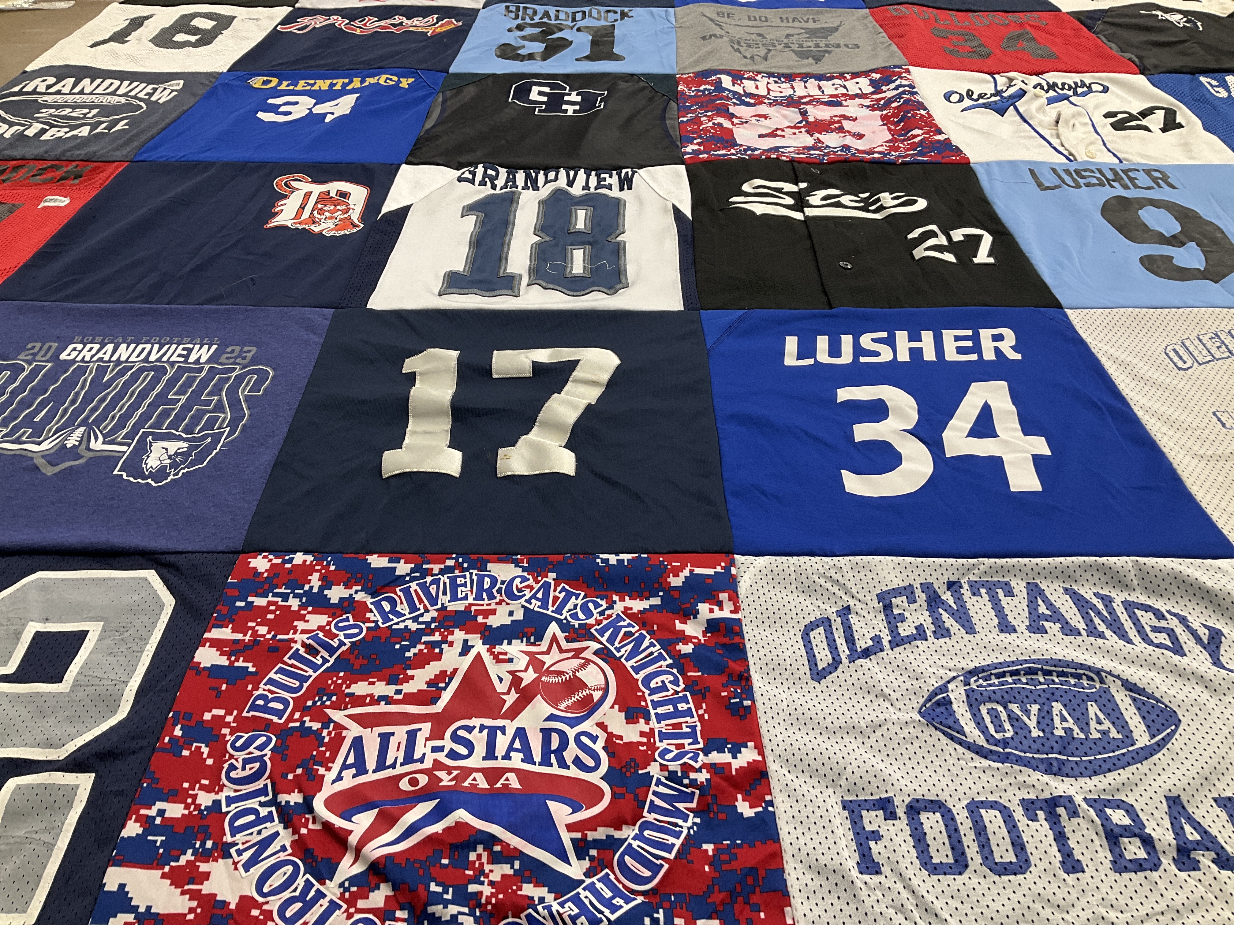 T-shirt quilt featuring olentangy football, granview sports team by Jamie from OH