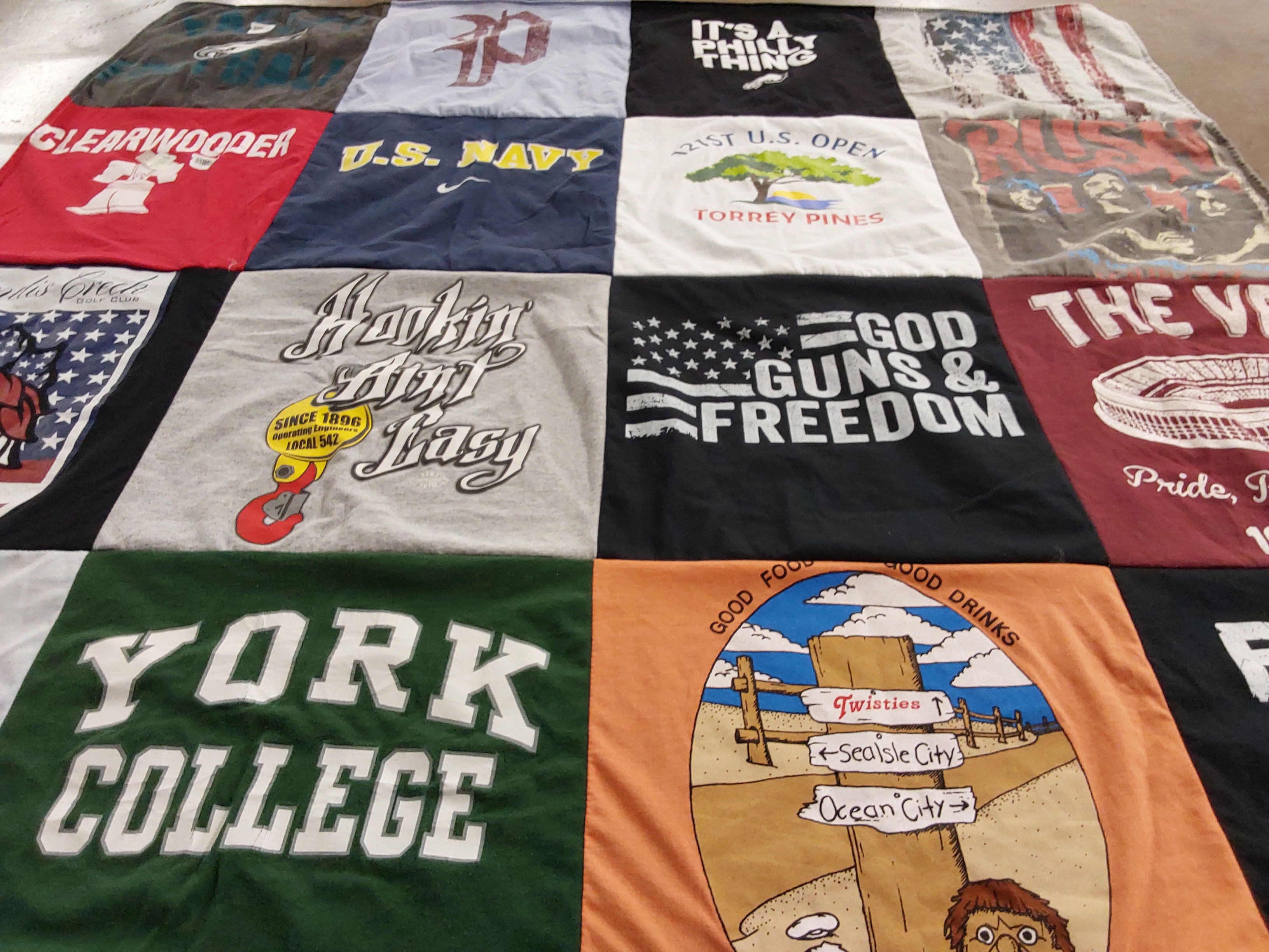 T-shirt quilt from york college by Catherine from PA