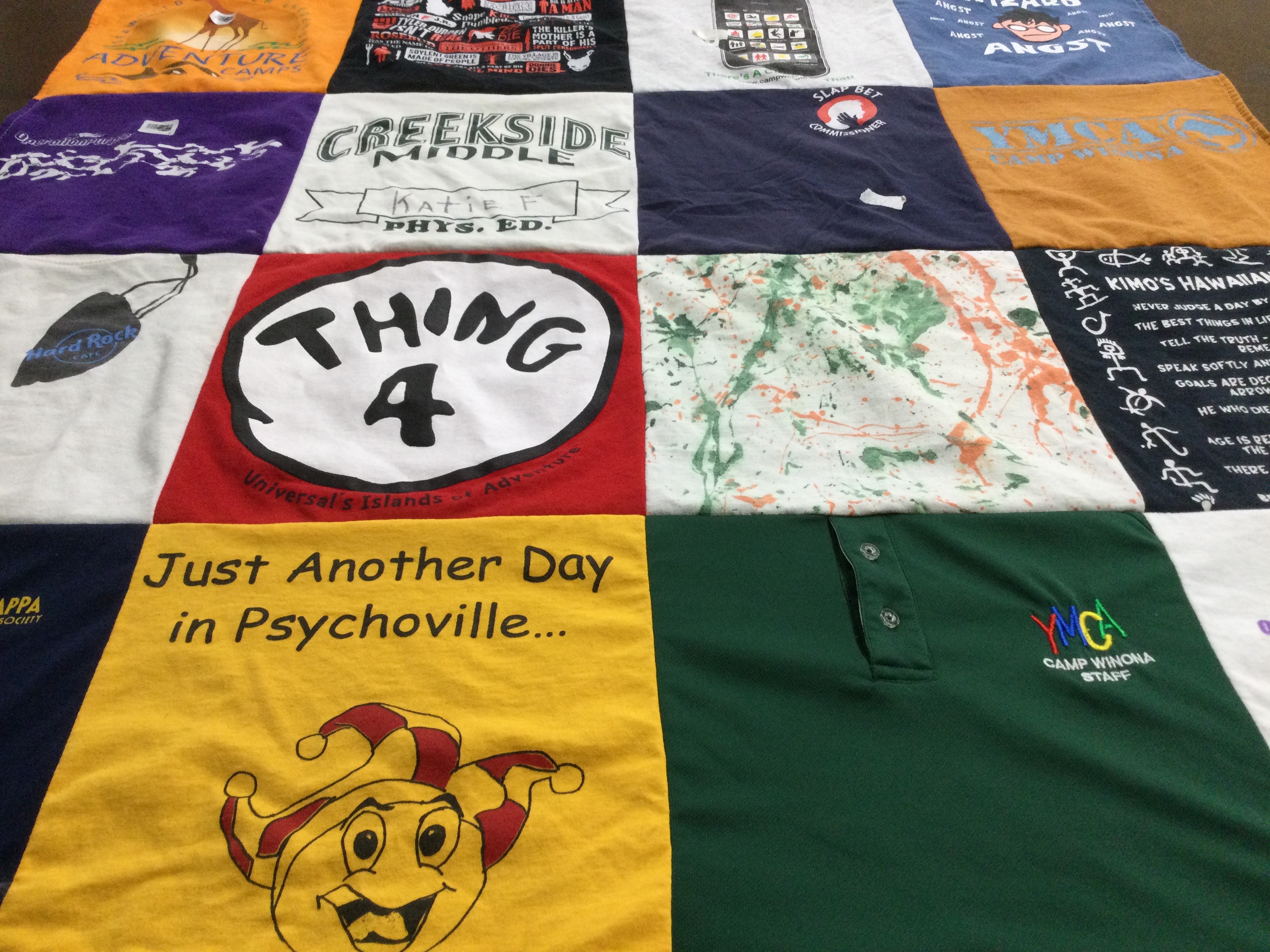 T-shirt quilt from creekside middle school by Monique from FL