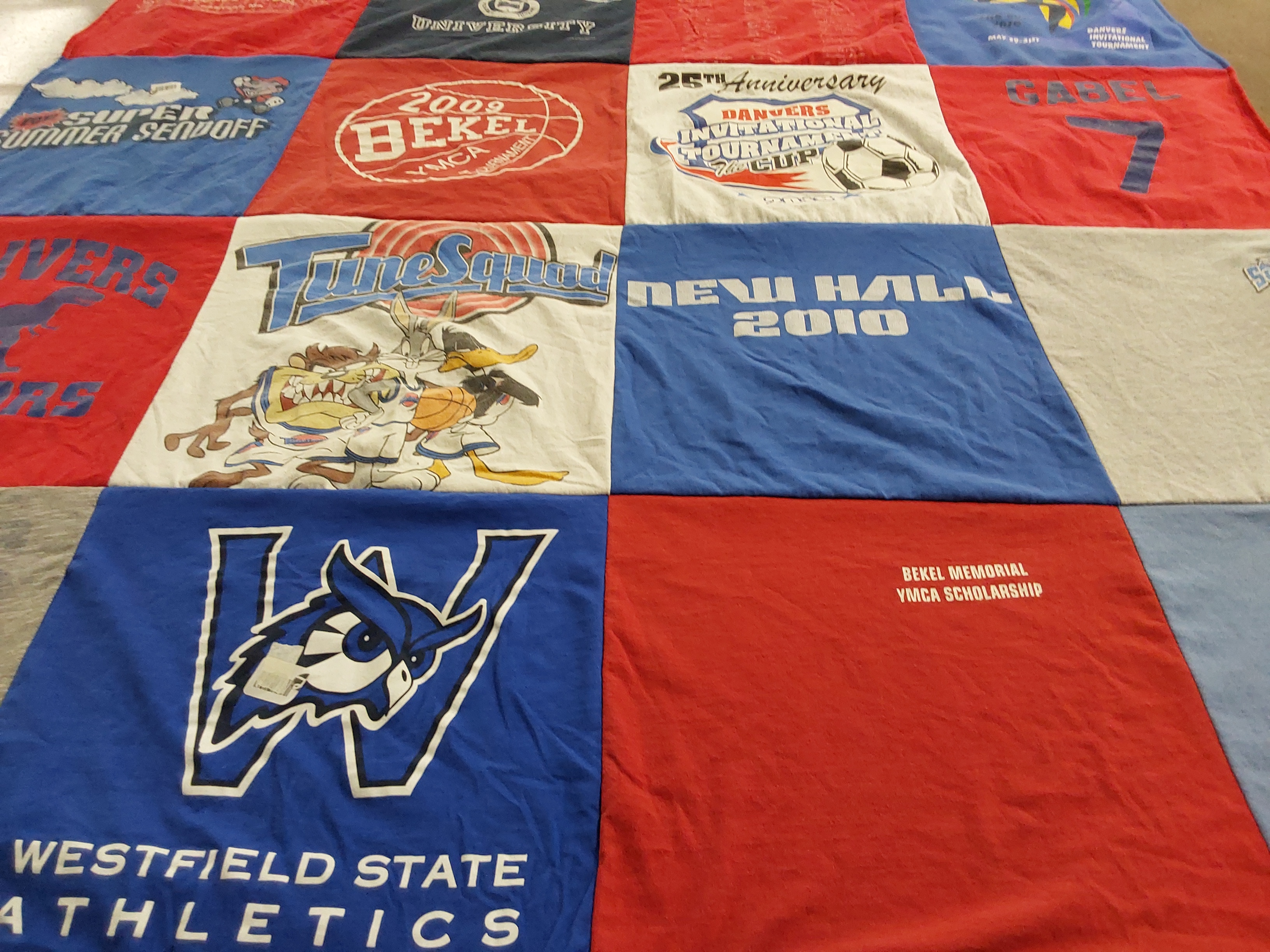 T-shirt quilt from westfield state university by Sheila from MA