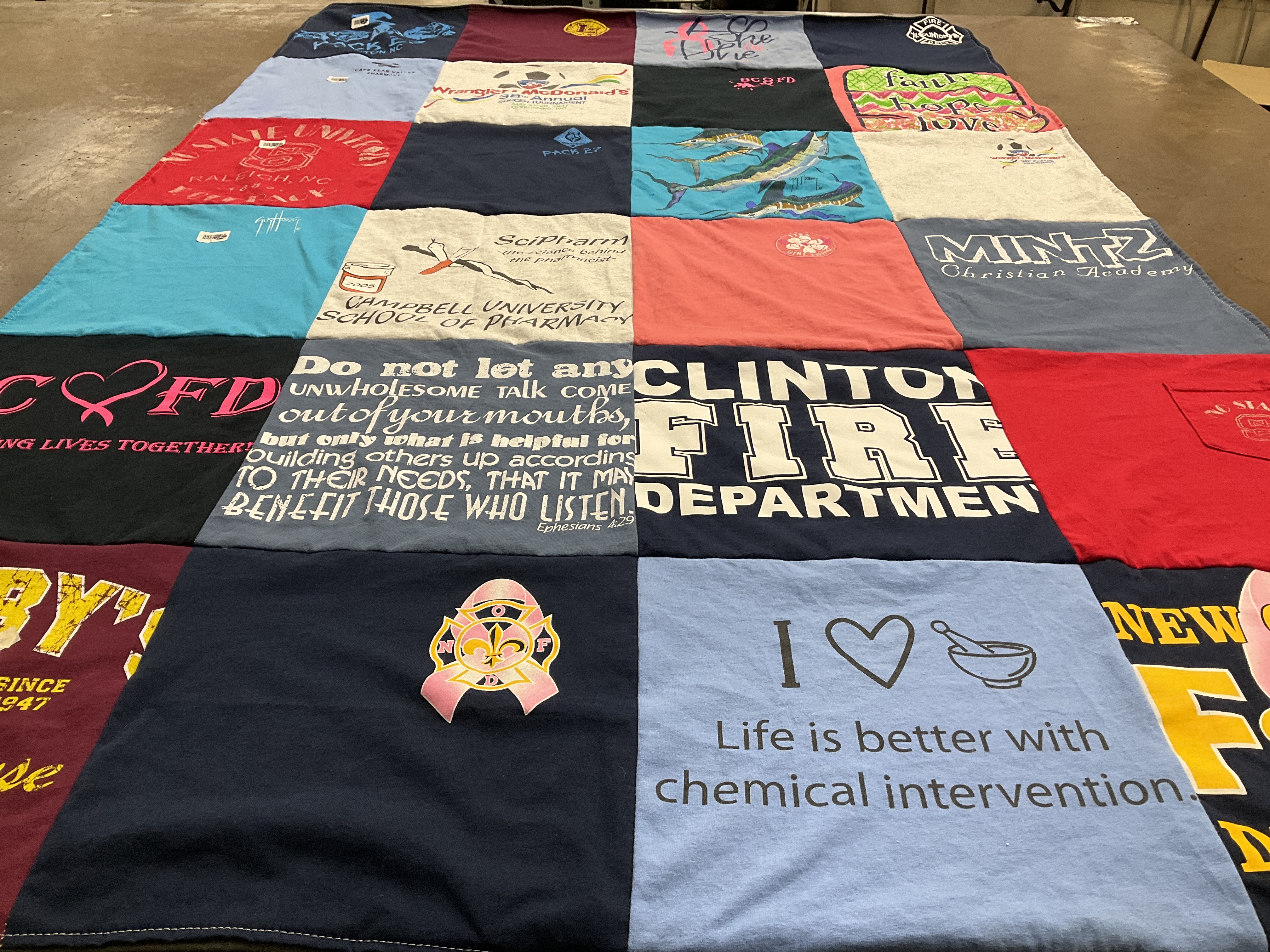 T-shirt quilt from campbell university by Kelly from NC