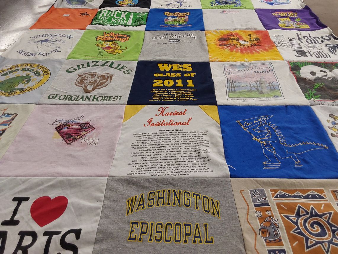 T-shirt quilt featuring georgian forest grizzlies by Donna from MD