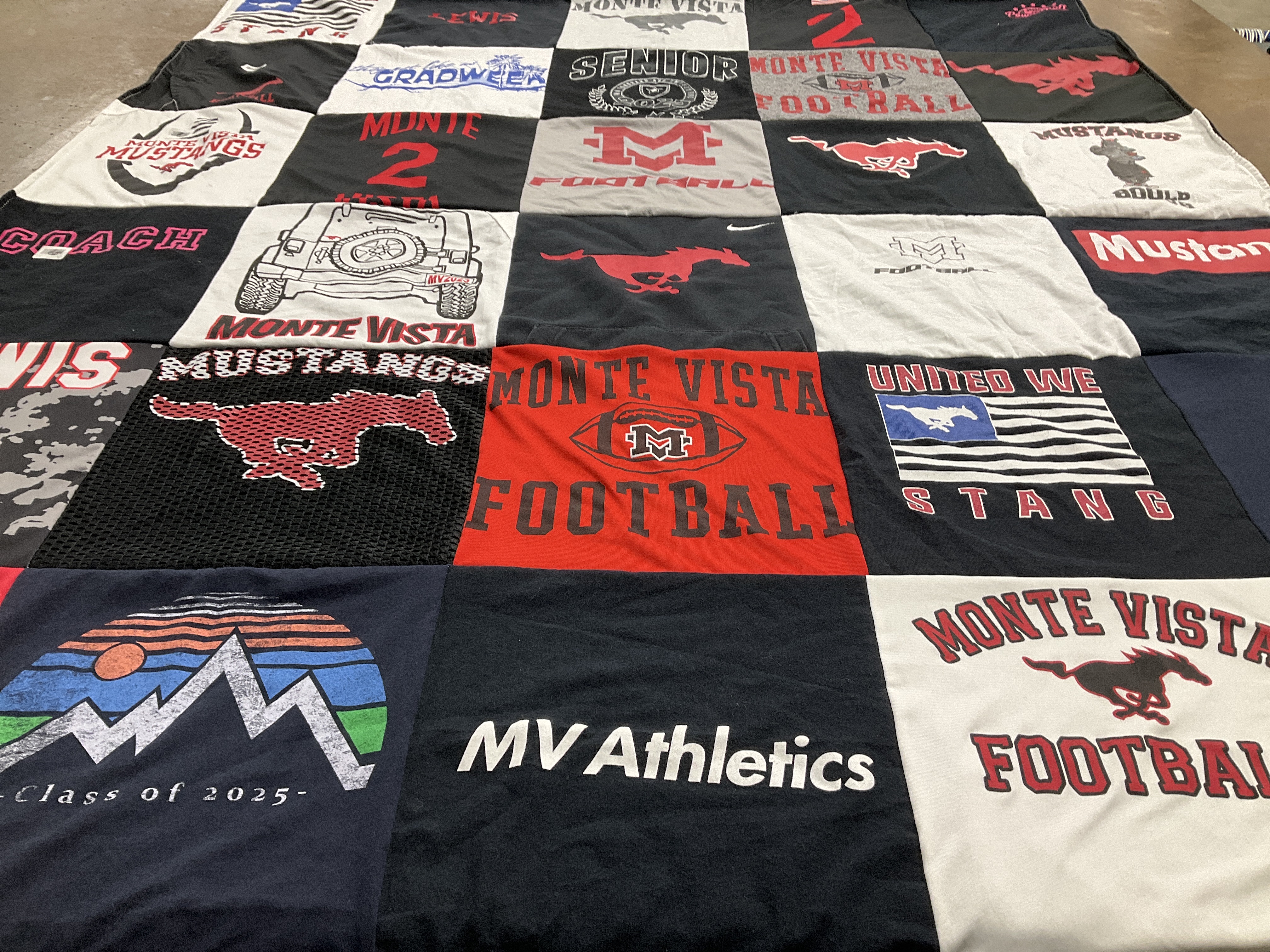 T-shirt quilt featuring monte vista mustangs football by Allie from CA