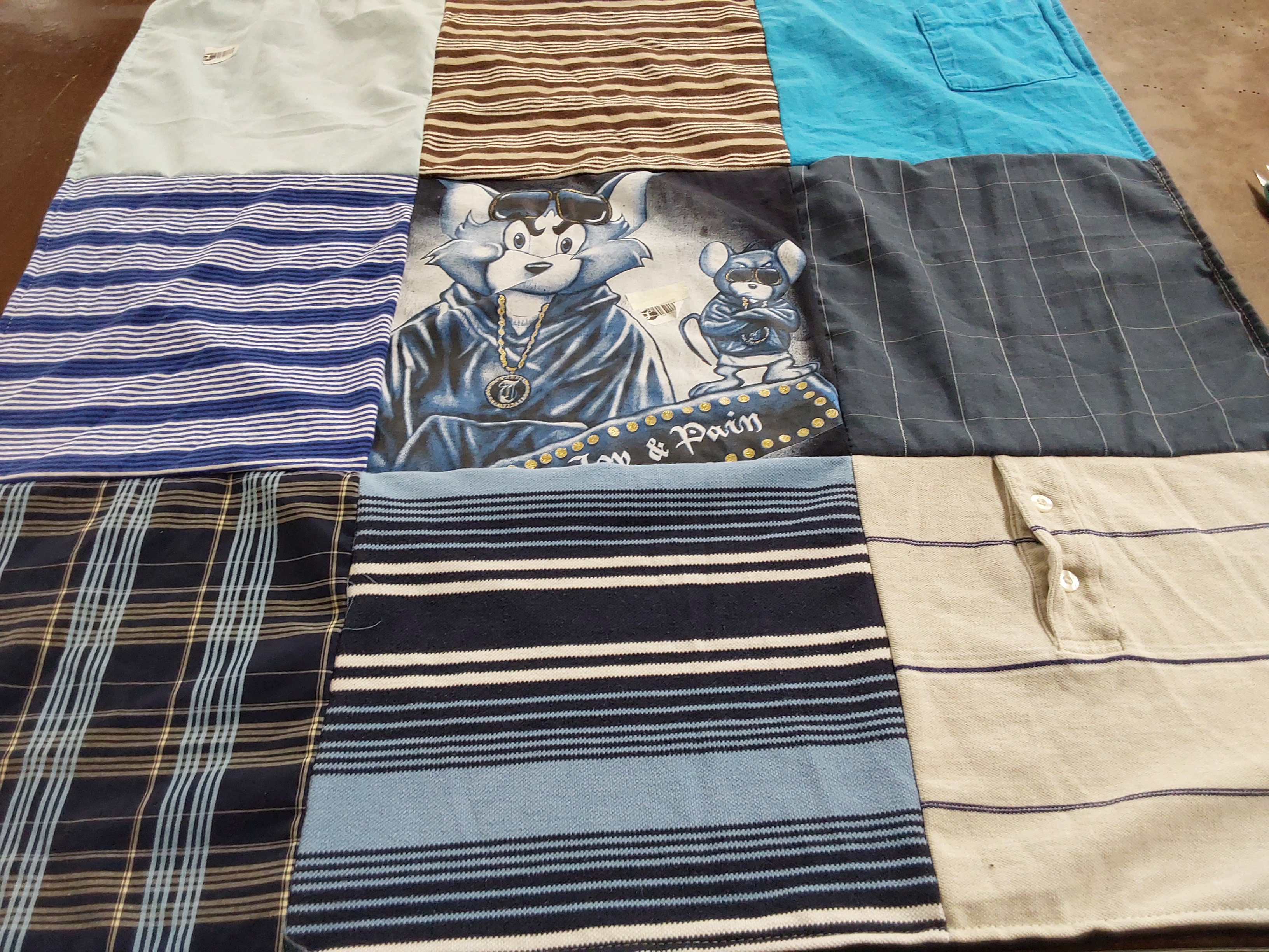 T-shirt quilt with cartoons themes by Katie from VA