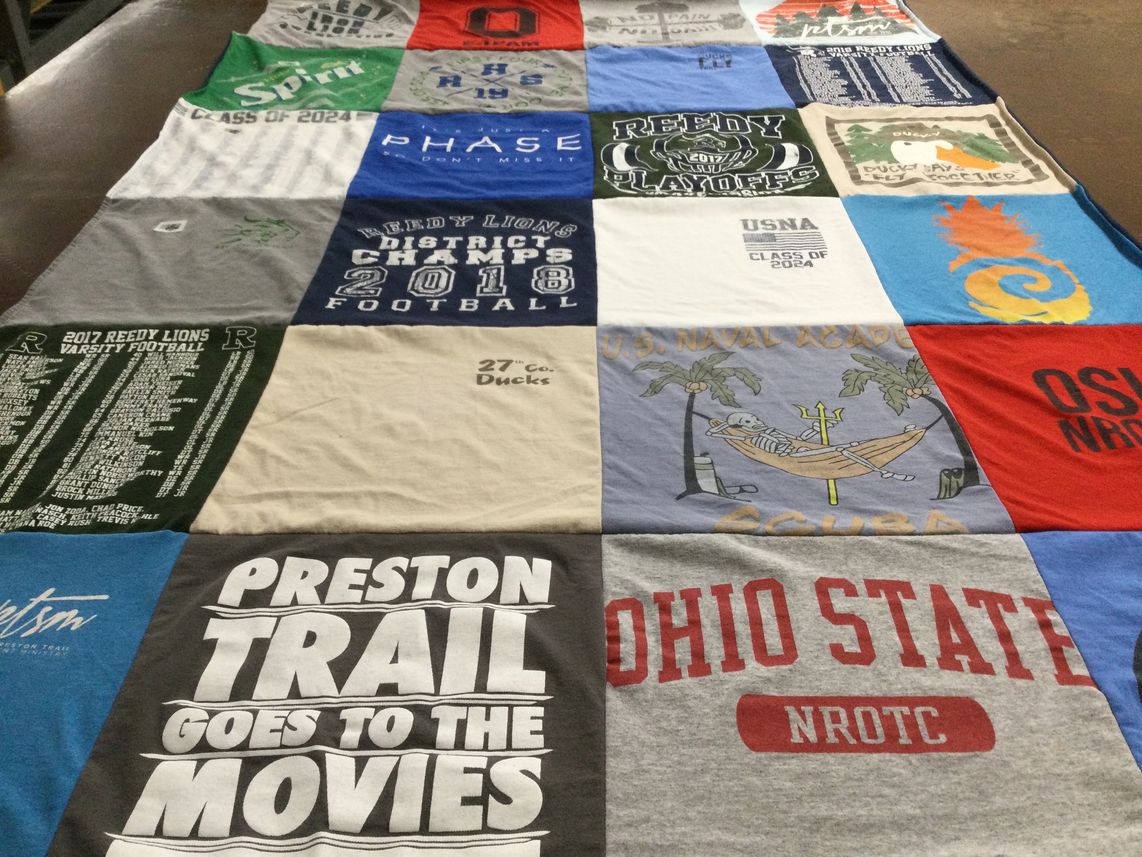 T-shirt quilt featuring reedy lions by Beth from TX