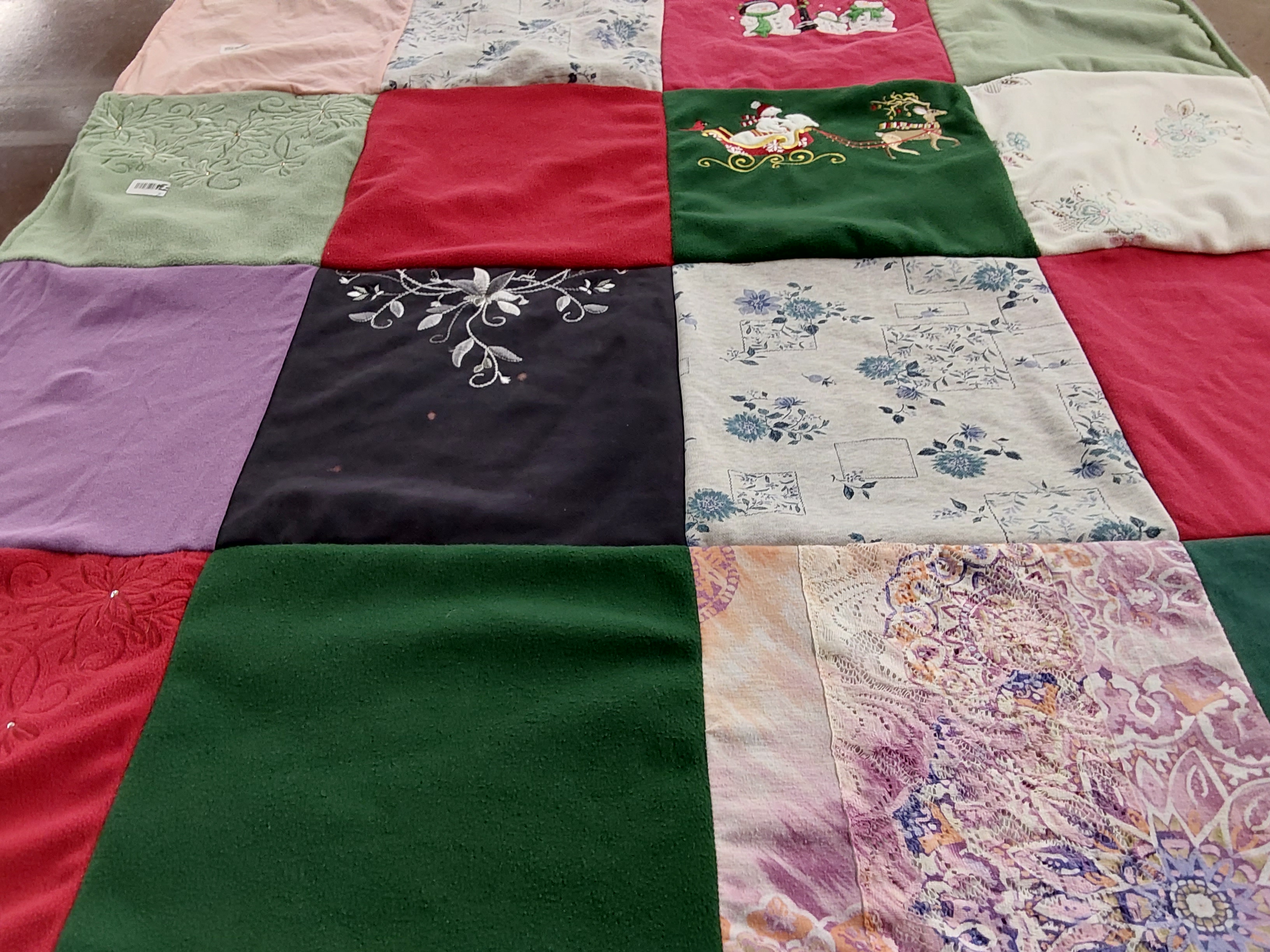 T-shirt quilt with christmas, decorations themes by Melissa from WV