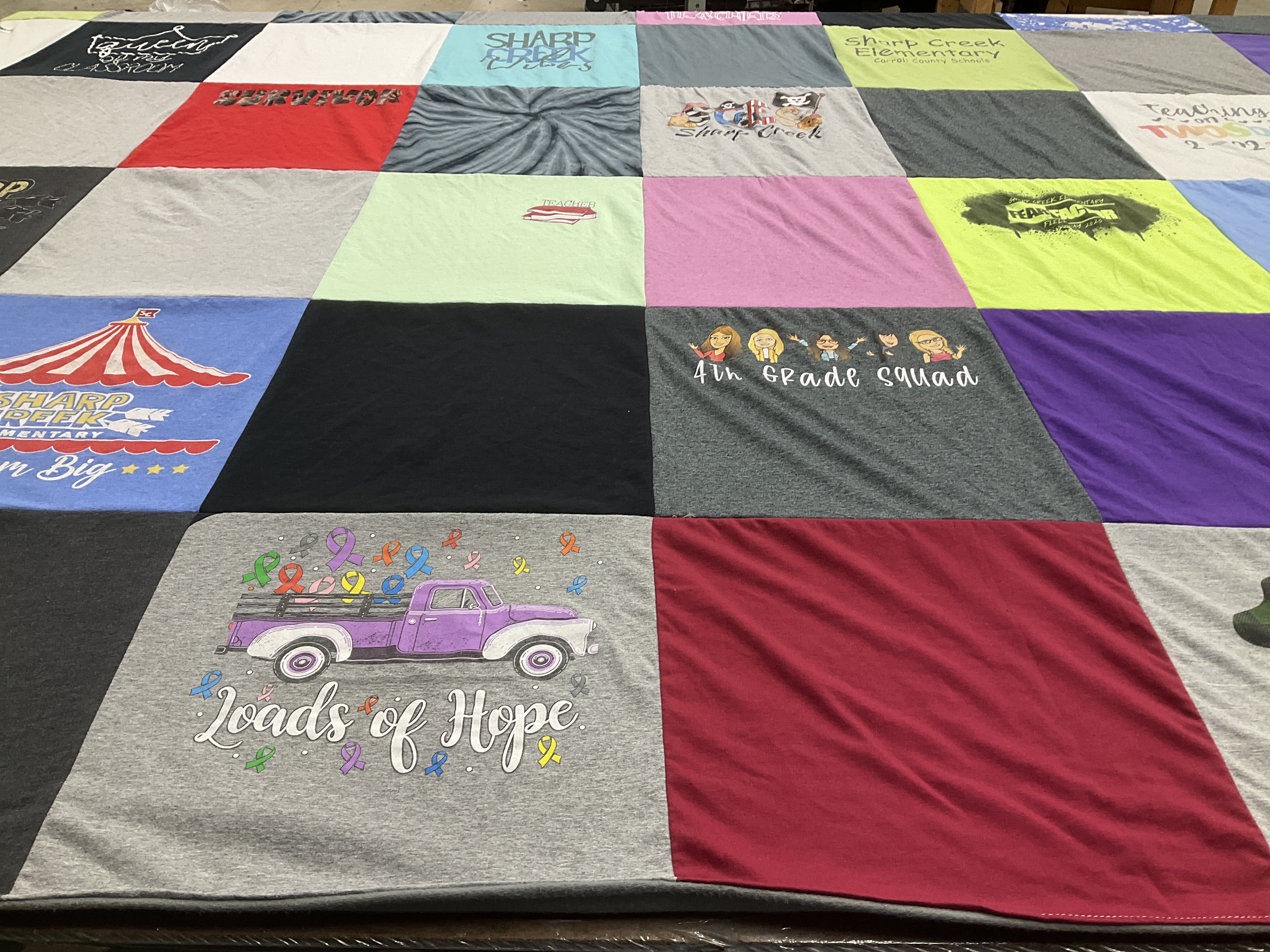 T-shirt quilt from sharp creek elementary school by Jennifer from GA