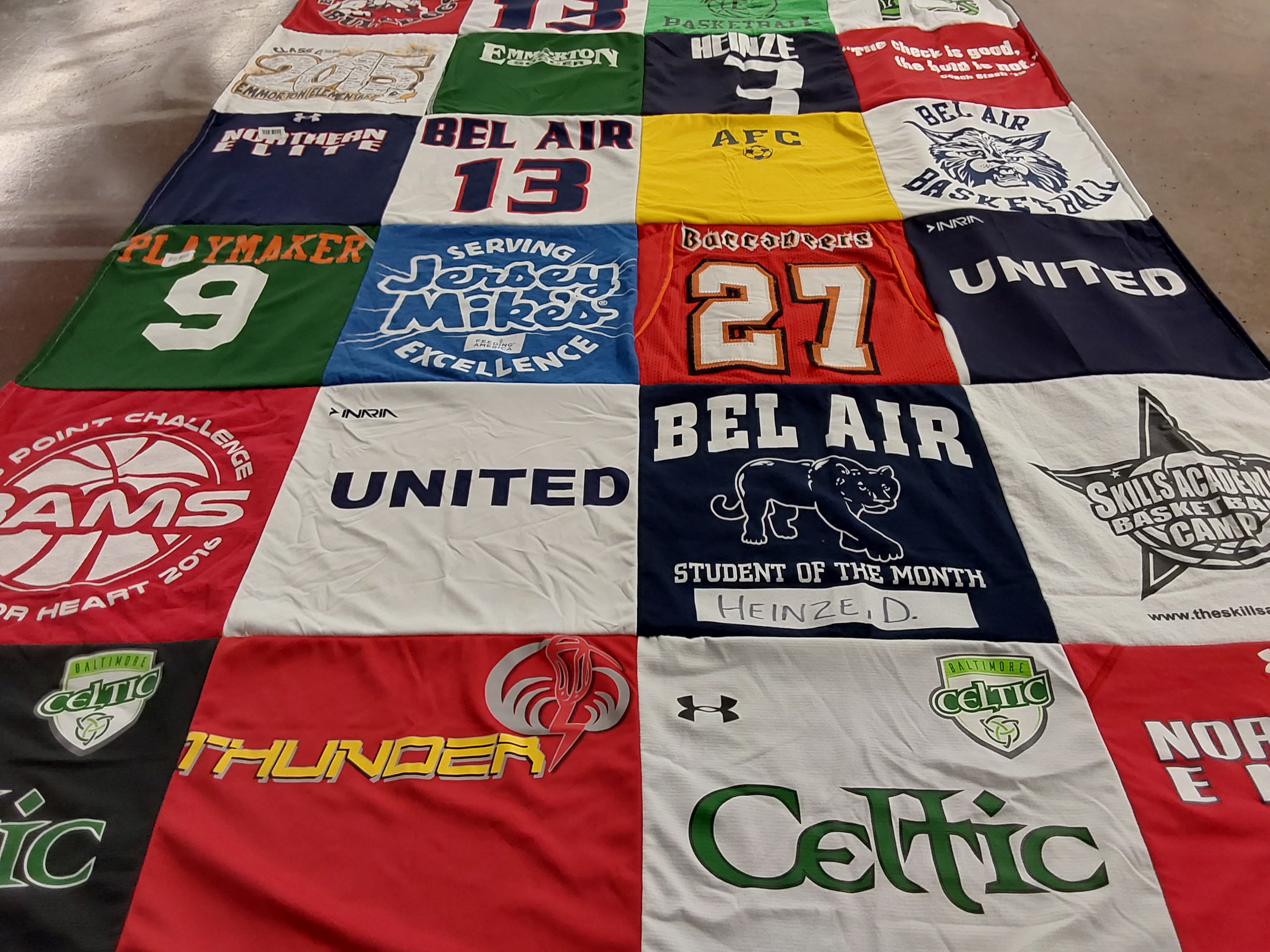 T-shirt quilt featuring baltimore celtic, thunder by Gina from MD
