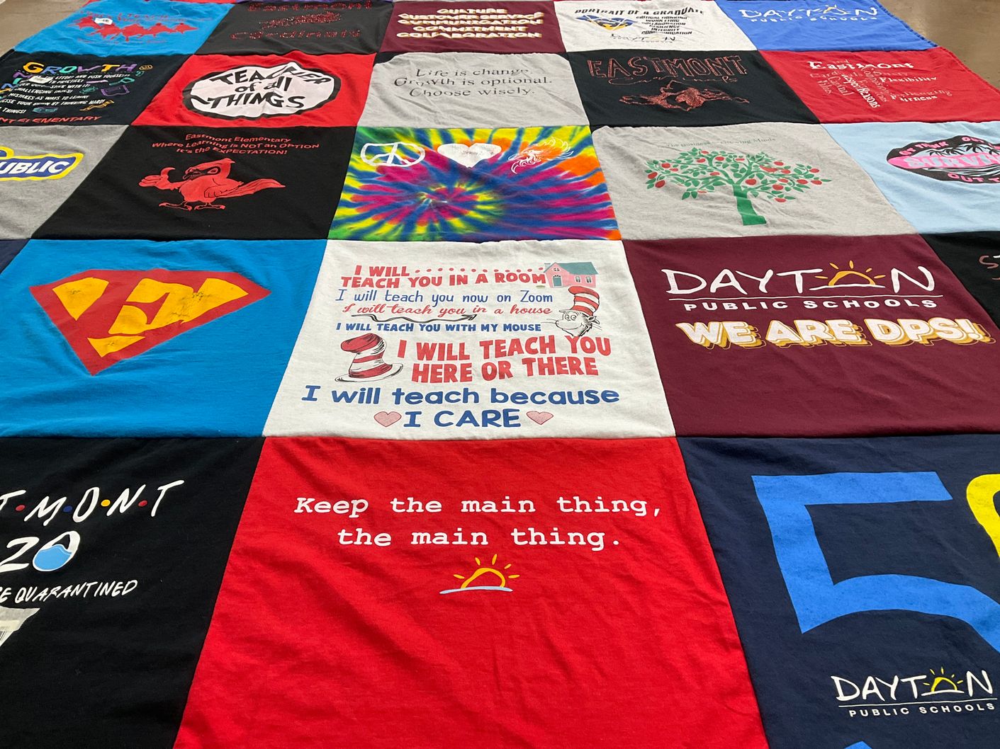 T-shirt quilt from dayton public schools by Melinda from OH