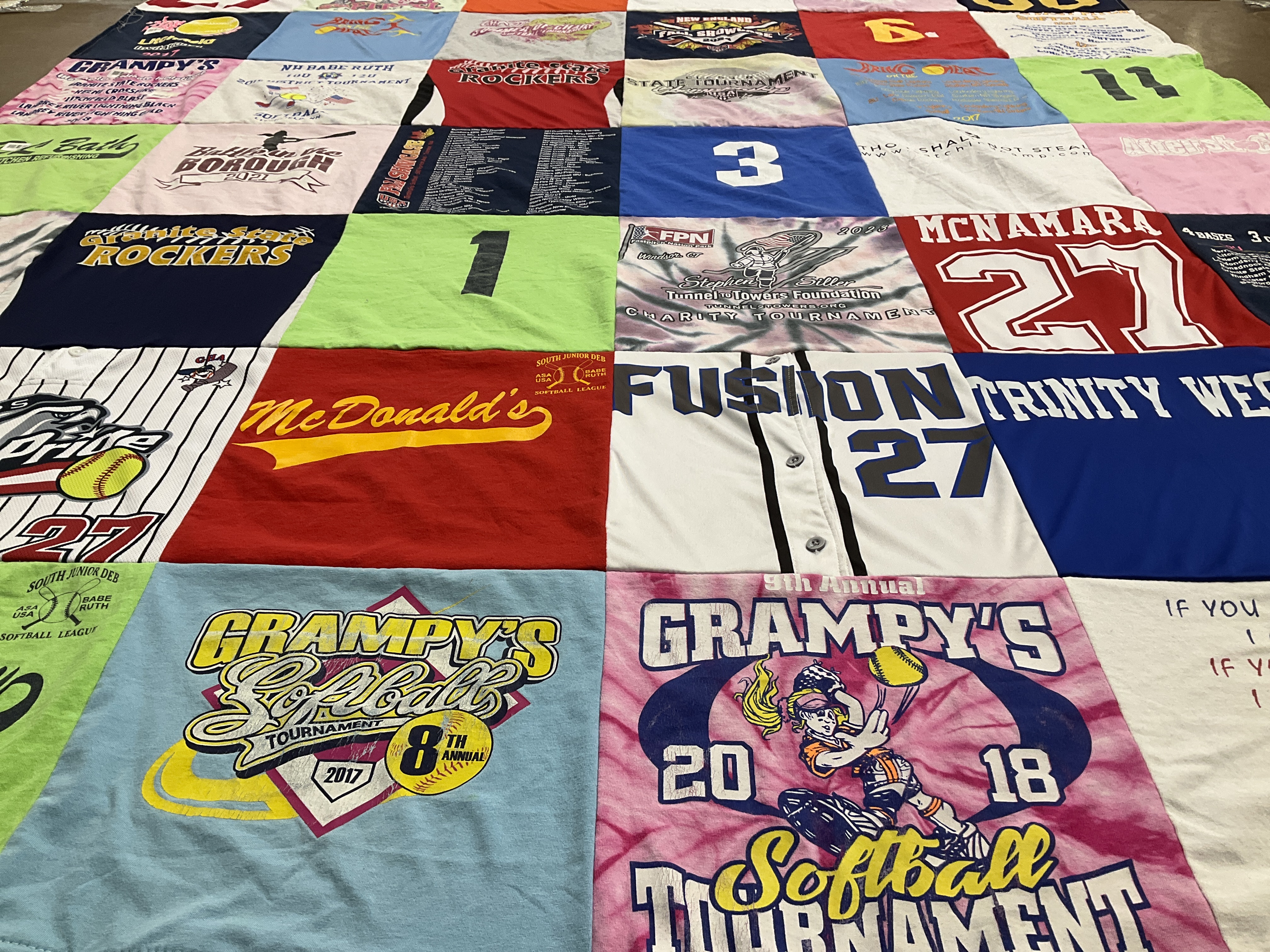 T-shirt quilt featuring fusion, rockers by Liane from NH