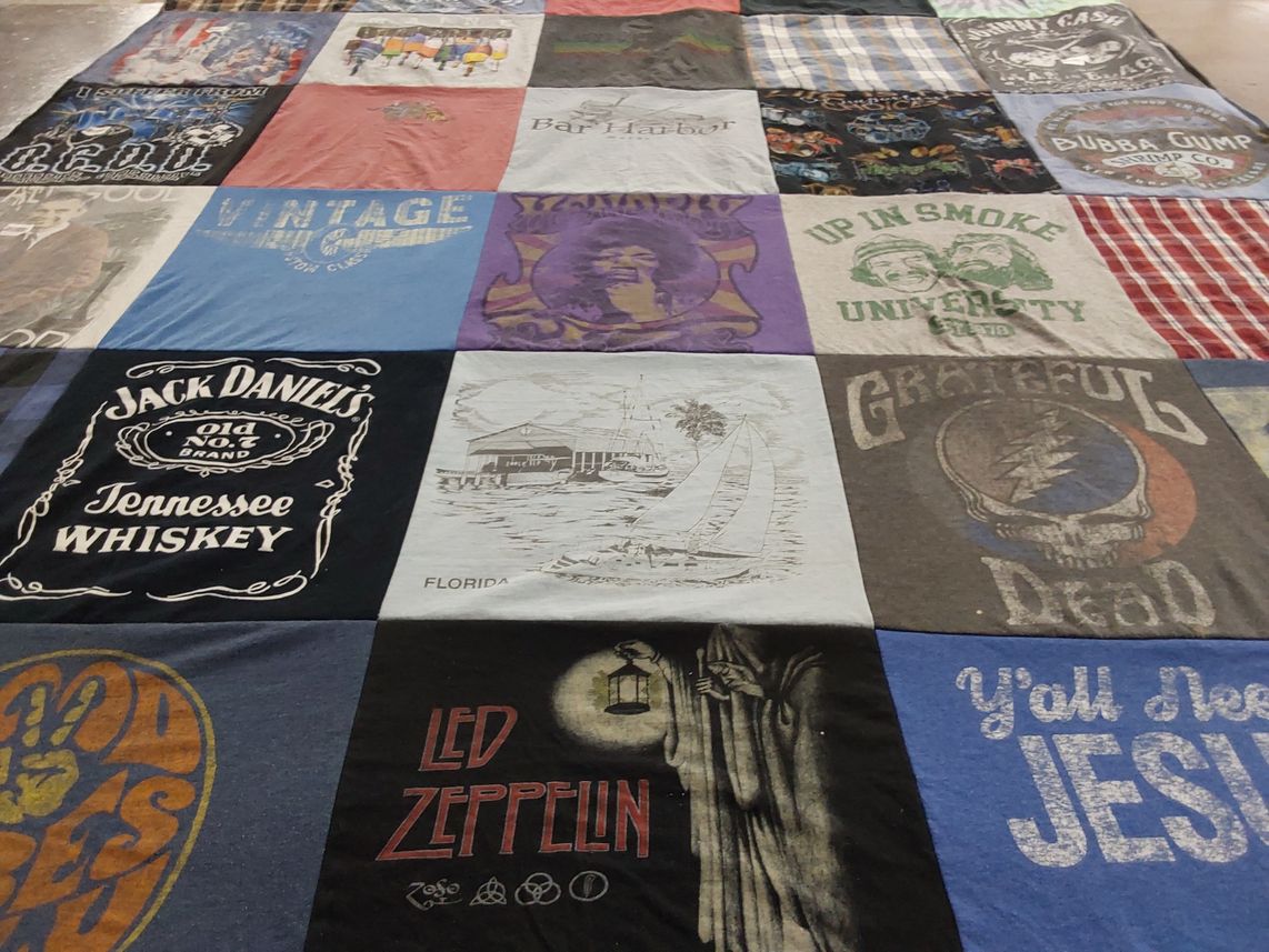T-shirt quilt from up in smoke university by Kelley from NY