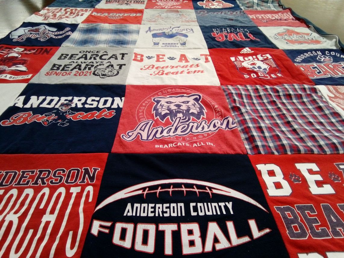 T-shirt quilt featuring anderson county bearcats by Kimberly from KY