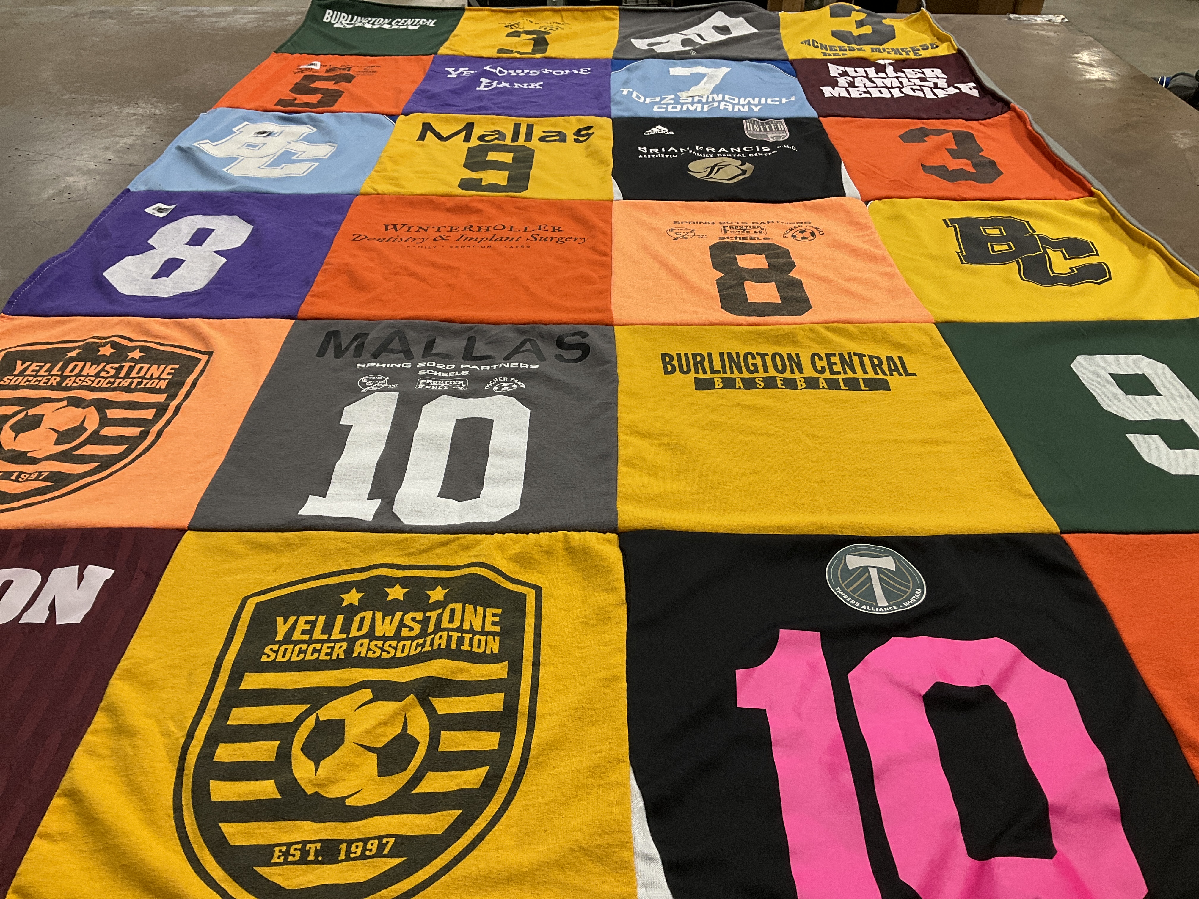 T-shirt quilt featuring burlington central basketball by Kalcy from MT