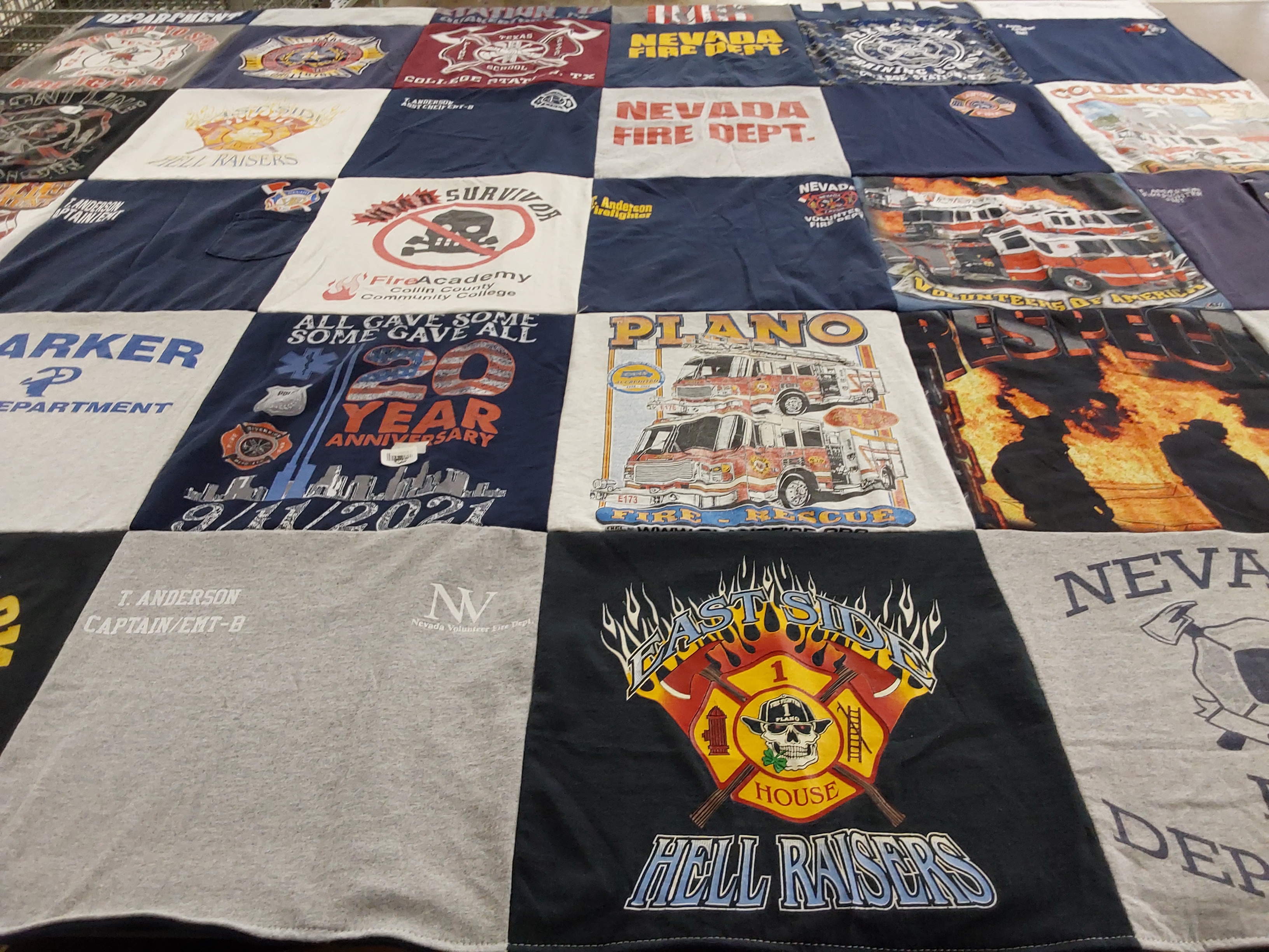 T-shirt quilt featuring east side hell raisers by Meredith from TX
