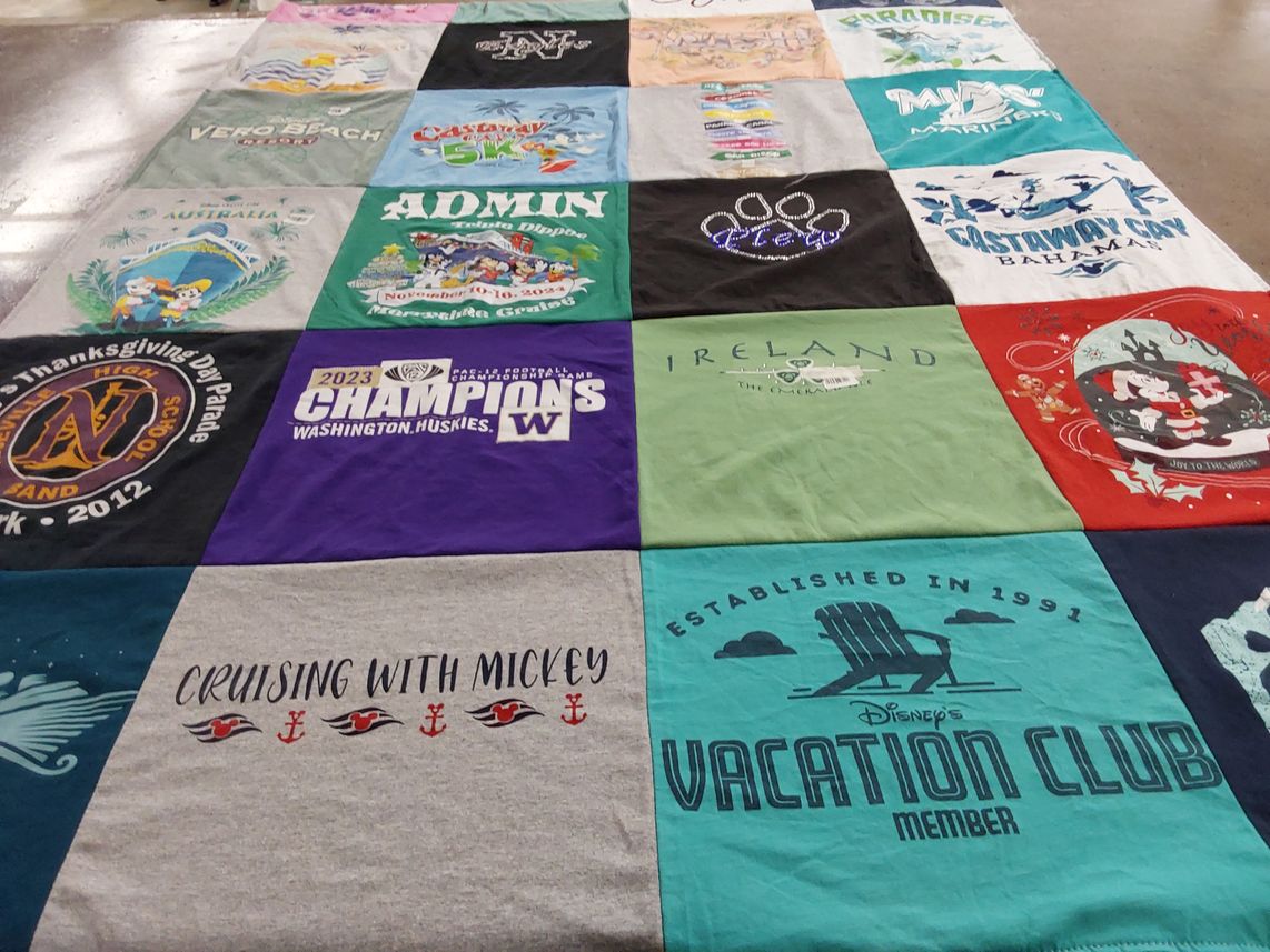 T-shirt quilt featuring washington huskies football by Paula from FL