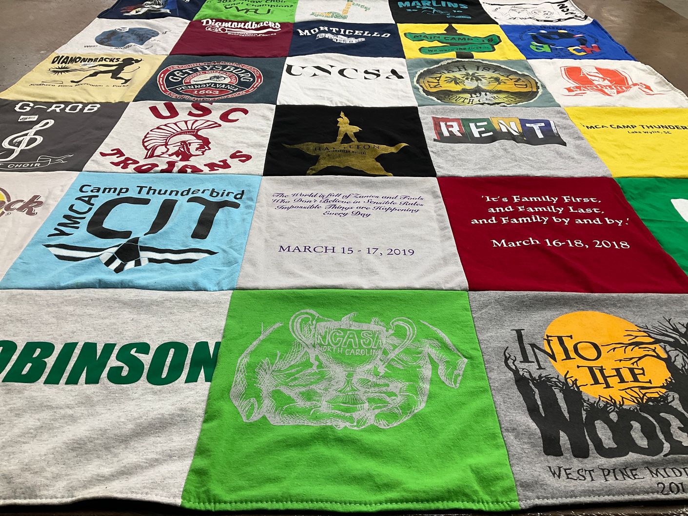 T-shirt quilt featuring usc trojans by Laura from NC