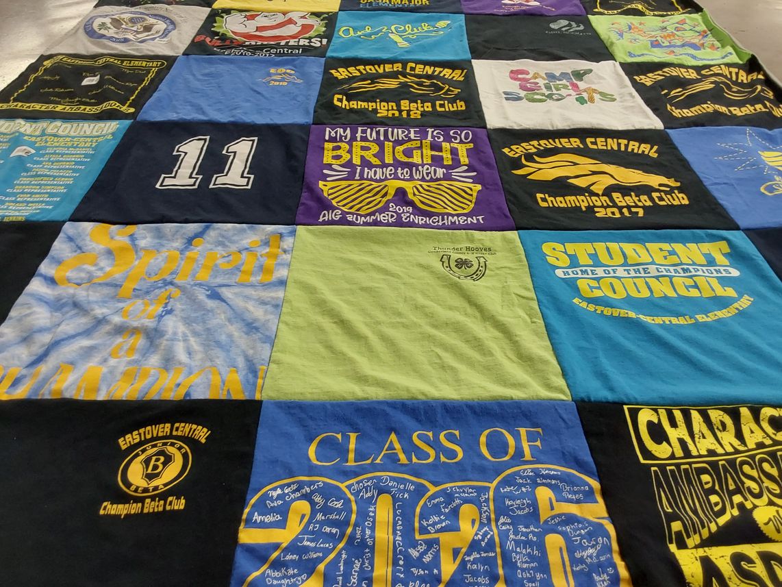 T-shirt quilt from eastover central university by Erin from NC