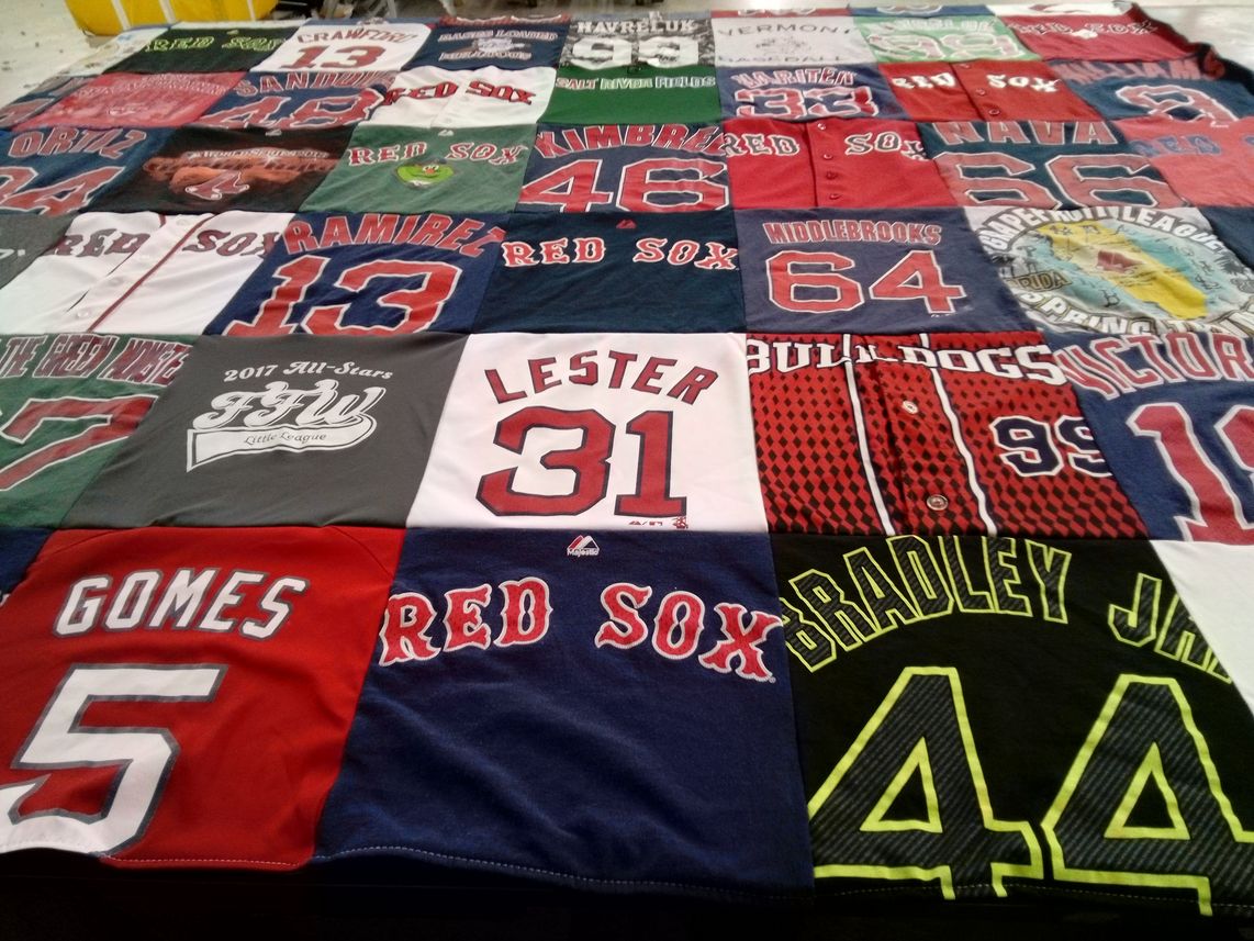 T-shirt quilt featuring boston red sox by Amy from VT