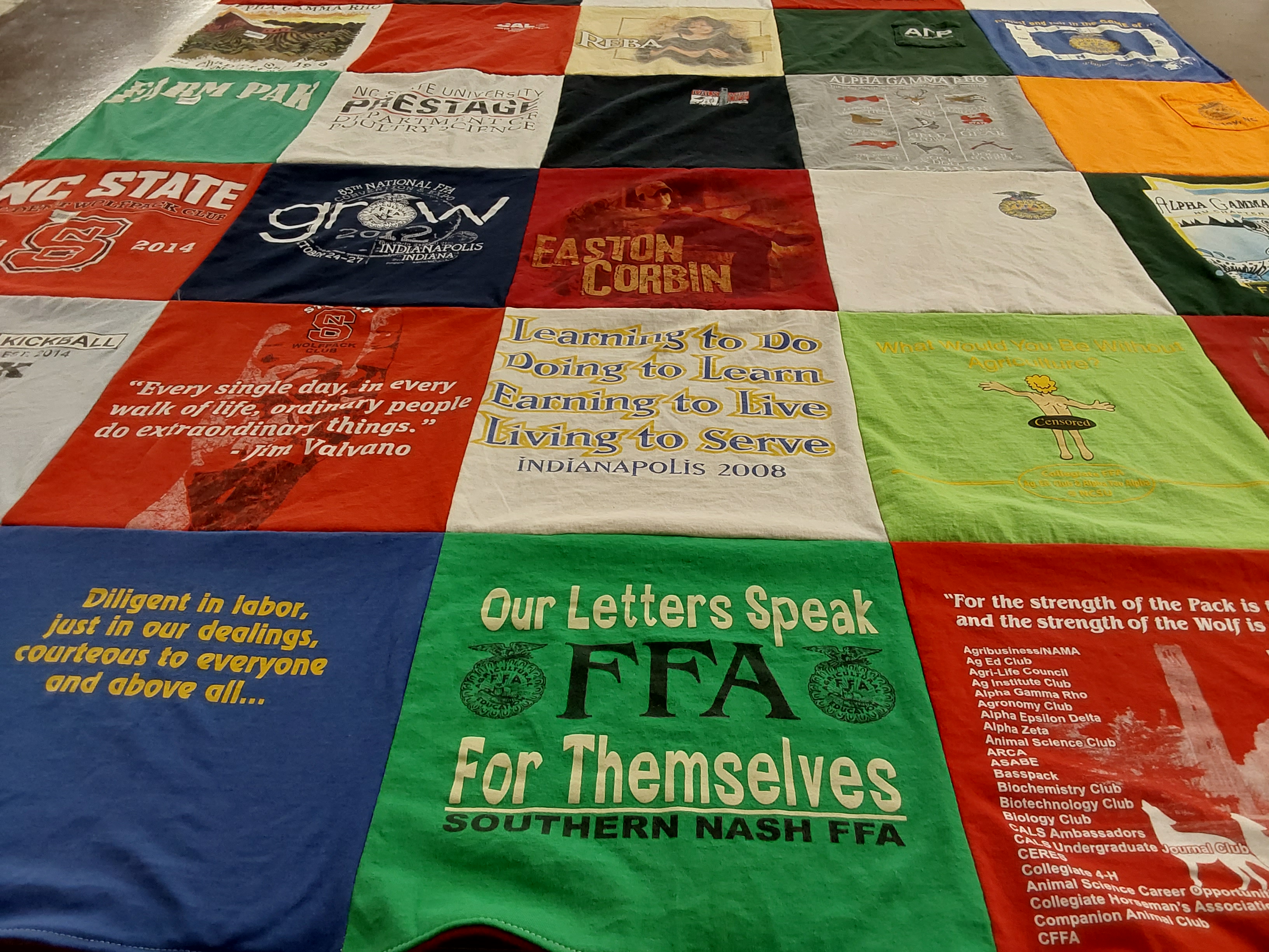 T-shirt quilt from north carolina state university by Suzy from NC