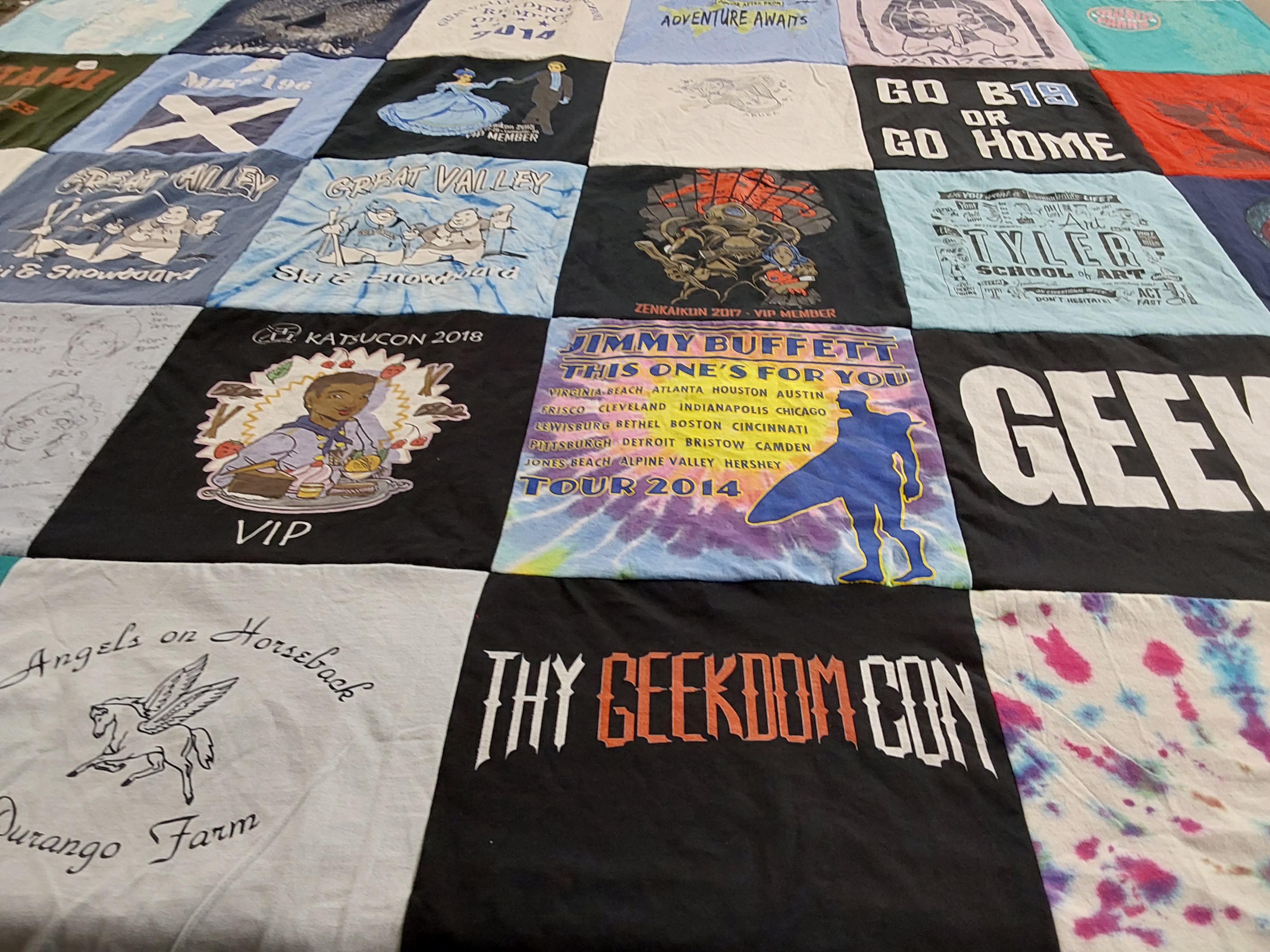 T-shirt quilt from great valley high school, tyler school of art by Charles from OH