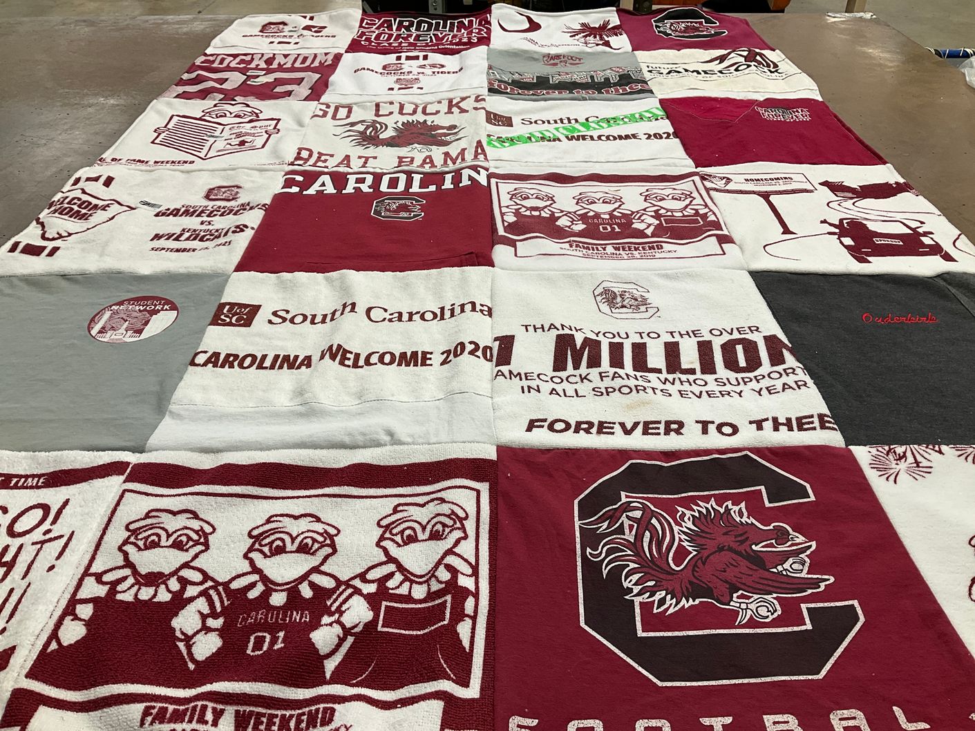 T-shirt quilt featuring south carolina gamecocks by Megan from FL