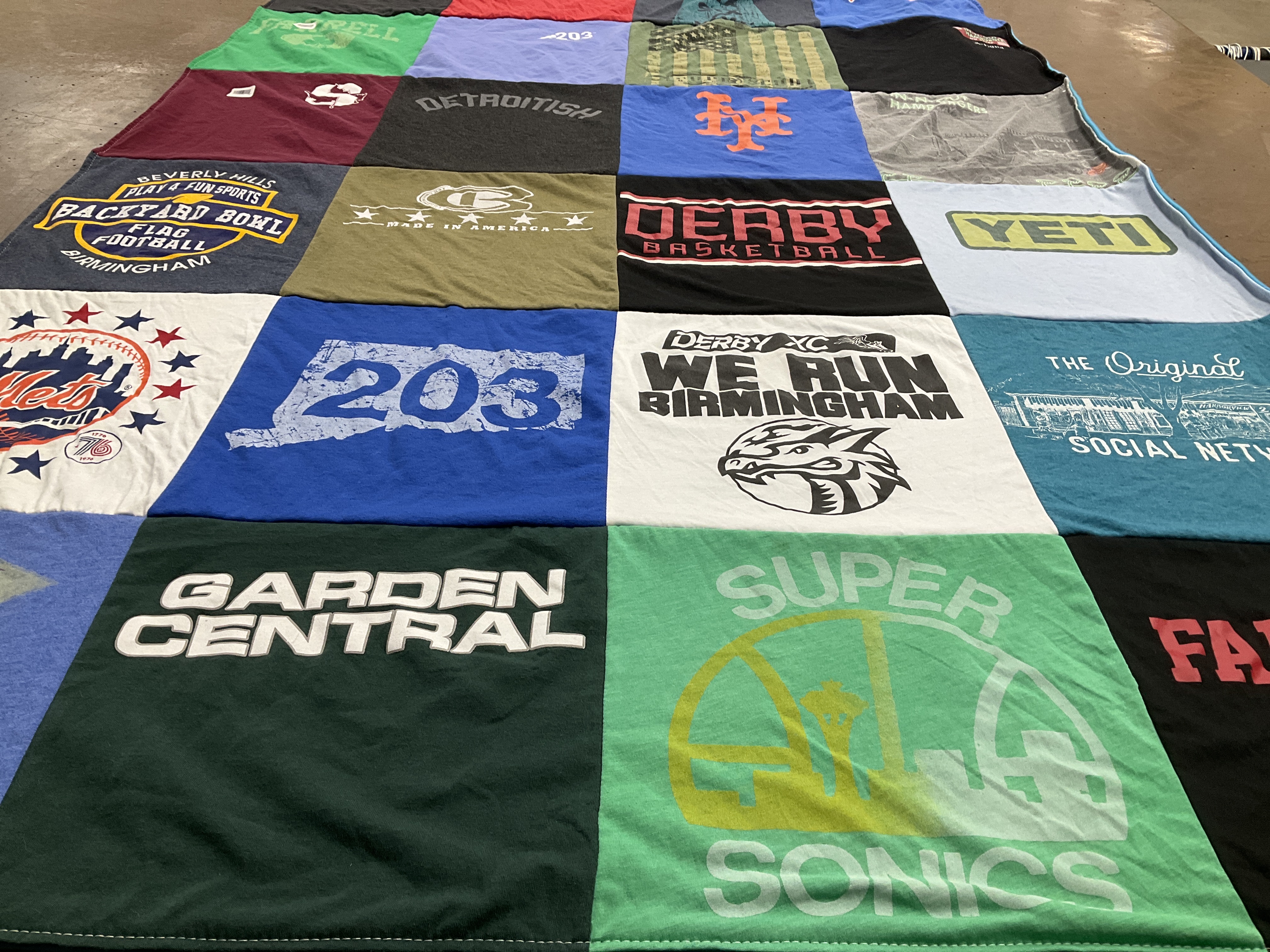T-shirt quilt featuring seattle super sonics, new york mets by Ann from MI