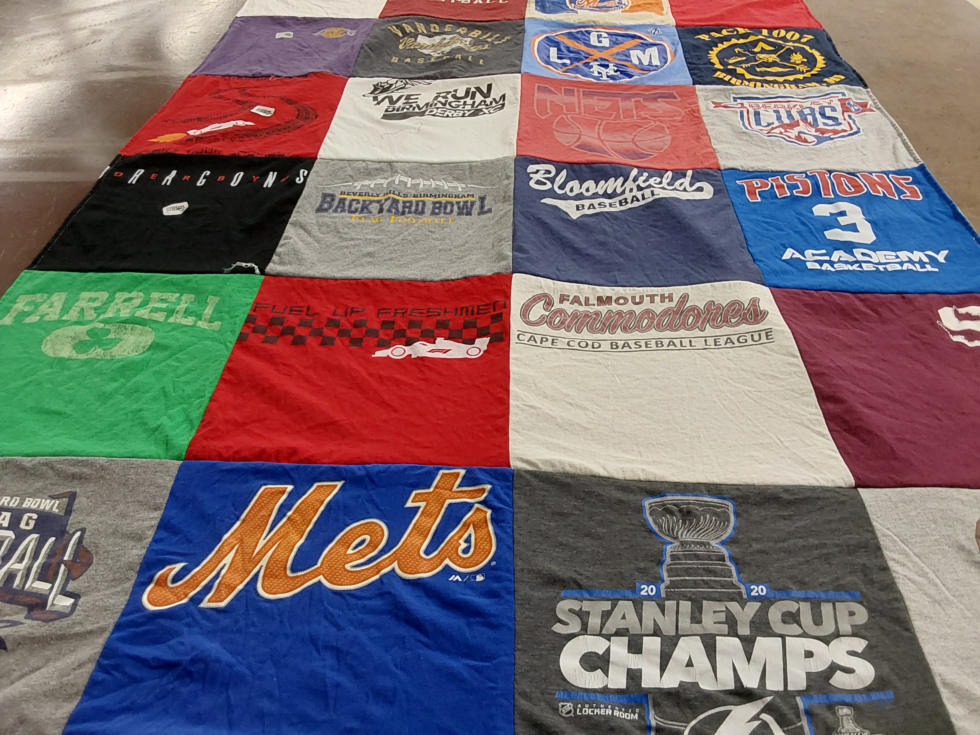T-shirt quilt featuring new york mets, pistons by Ann from MI