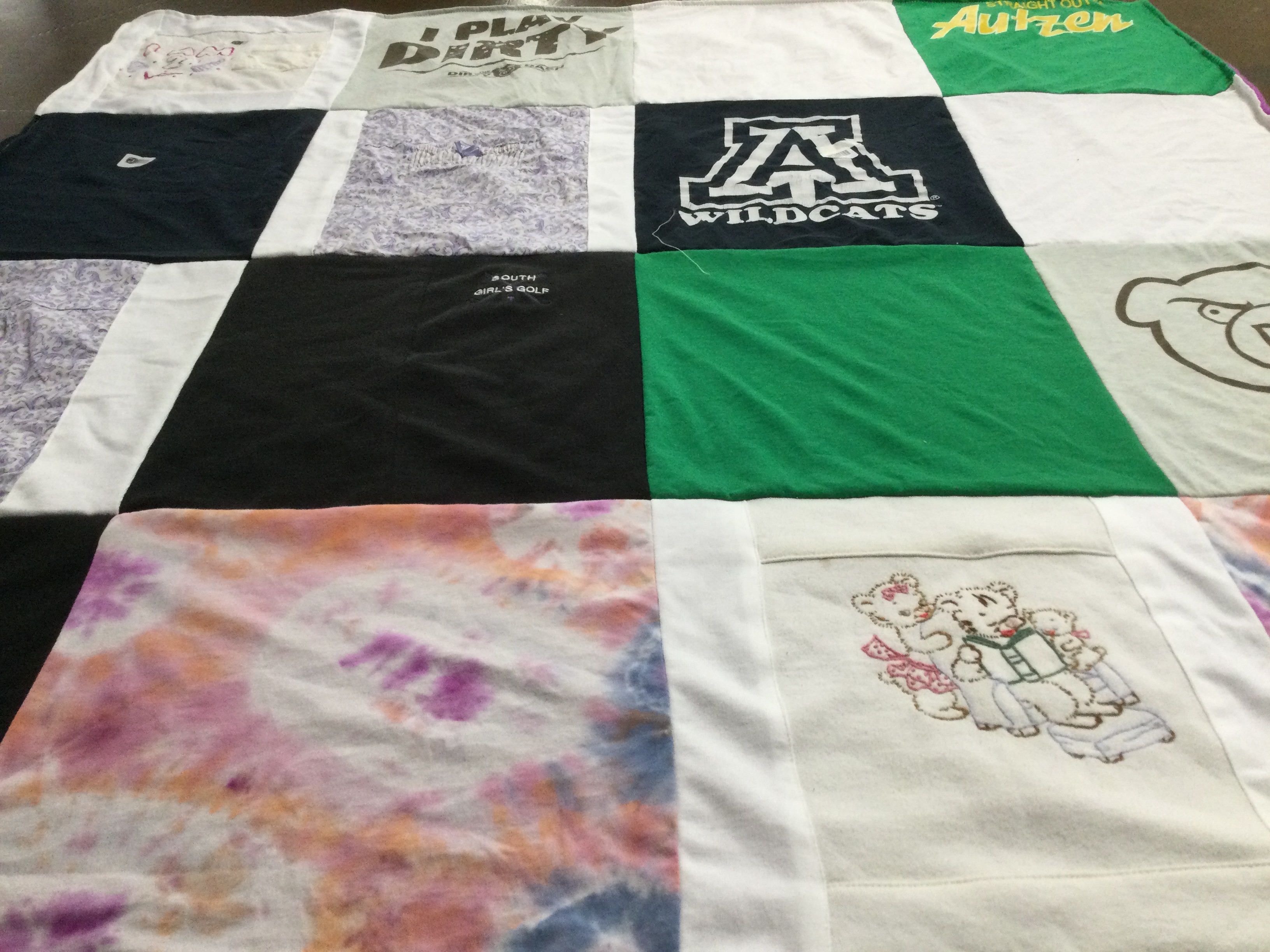 T-shirt quilt featuring university of arizona wildcats by Colleen from OR