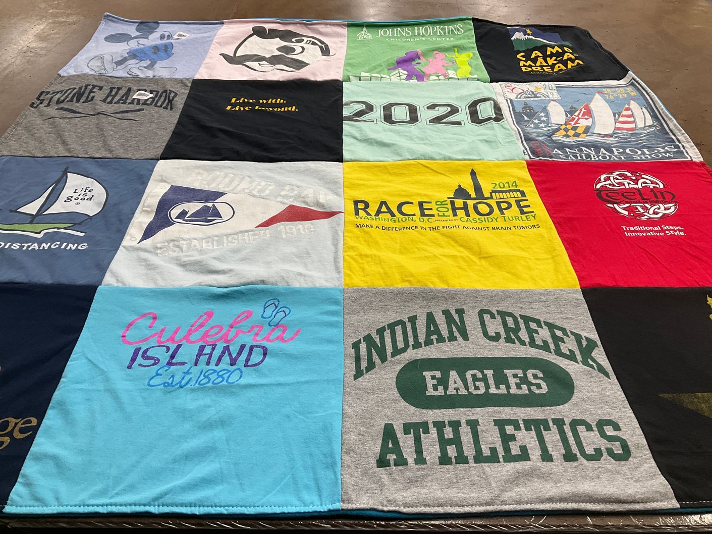 T-shirt quilt from indian creek high school by Sue from MD