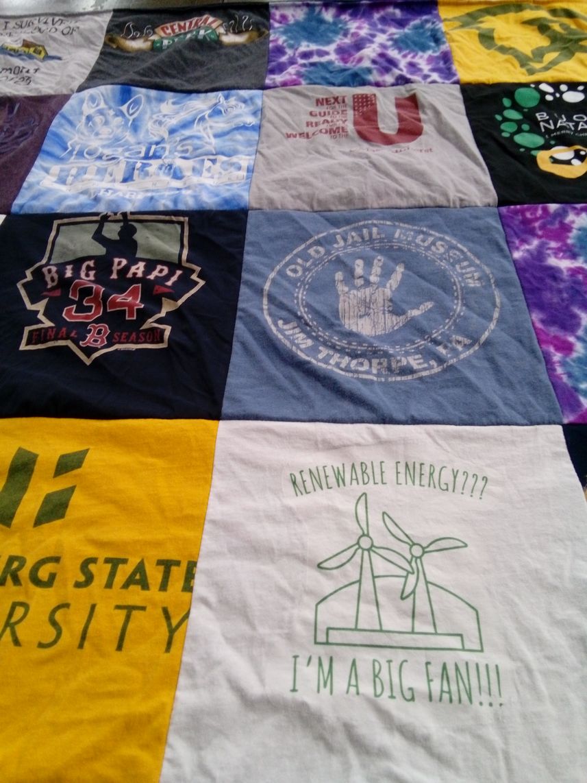 T-shirt quilt from slippery rock university by Jennifer from MA