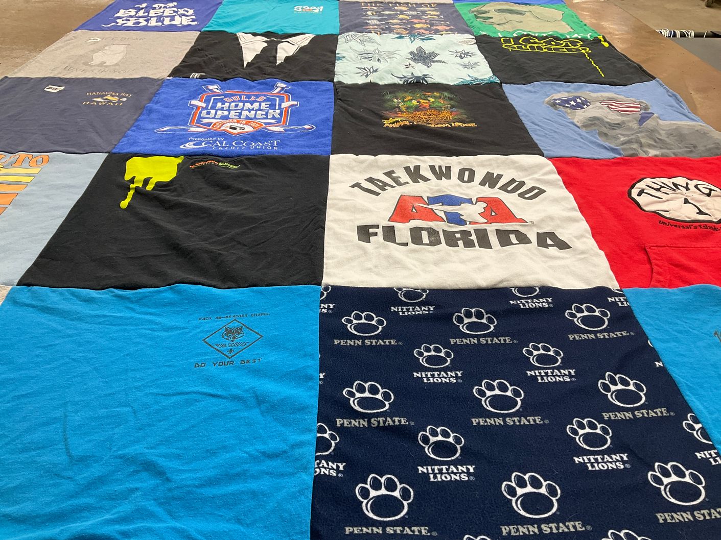 T-shirt quilt featuring nittany lions by Jennifer from CA