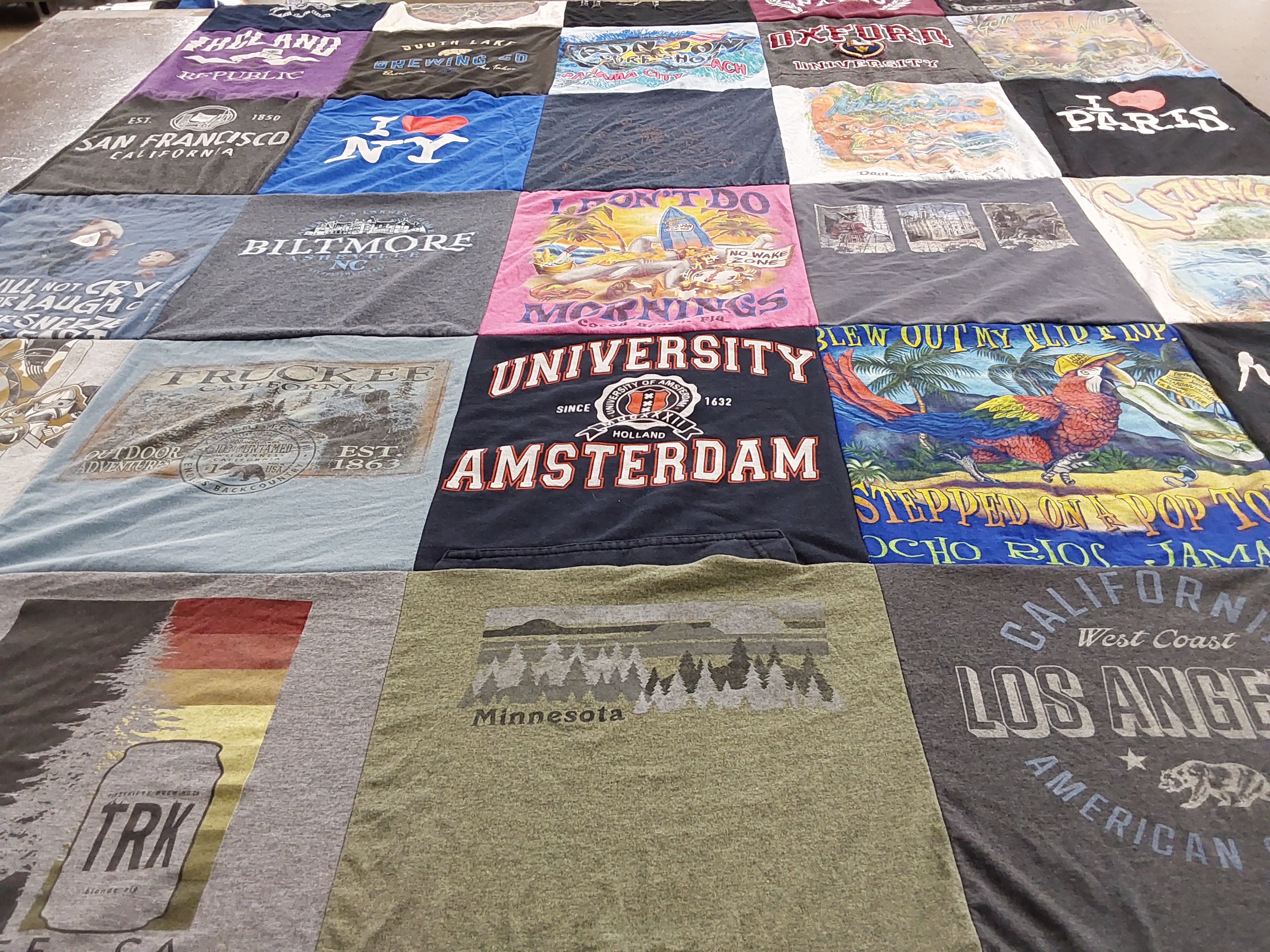 T-shirt quilt from university of amsterdam by Abigail from KY
