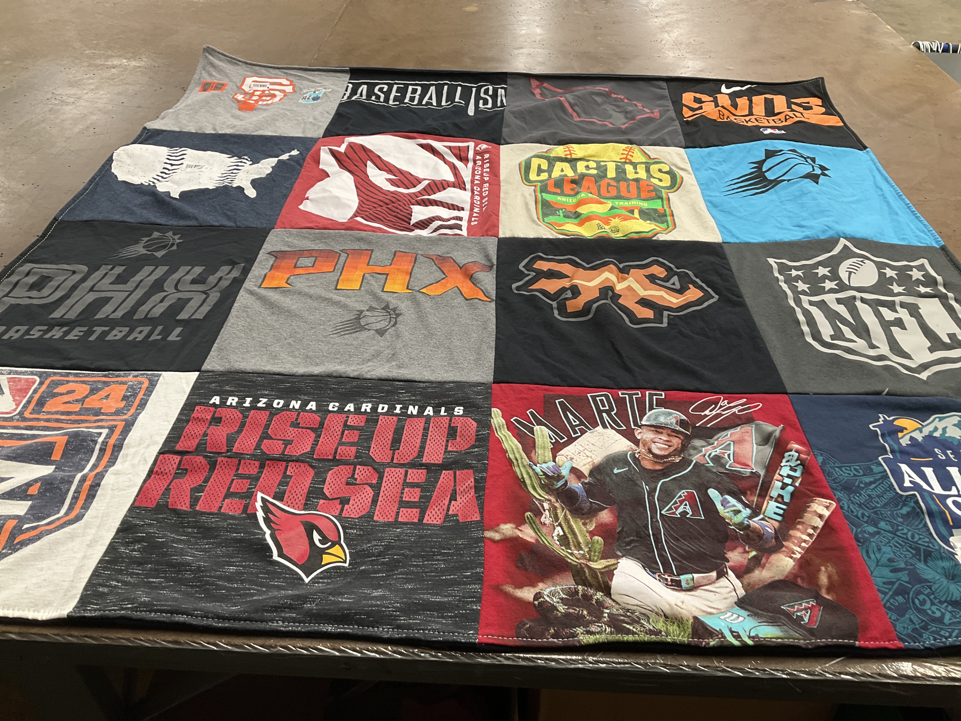 T-shirt quilt featuring arizona cardinals, arizona diamondbacks by William from NV