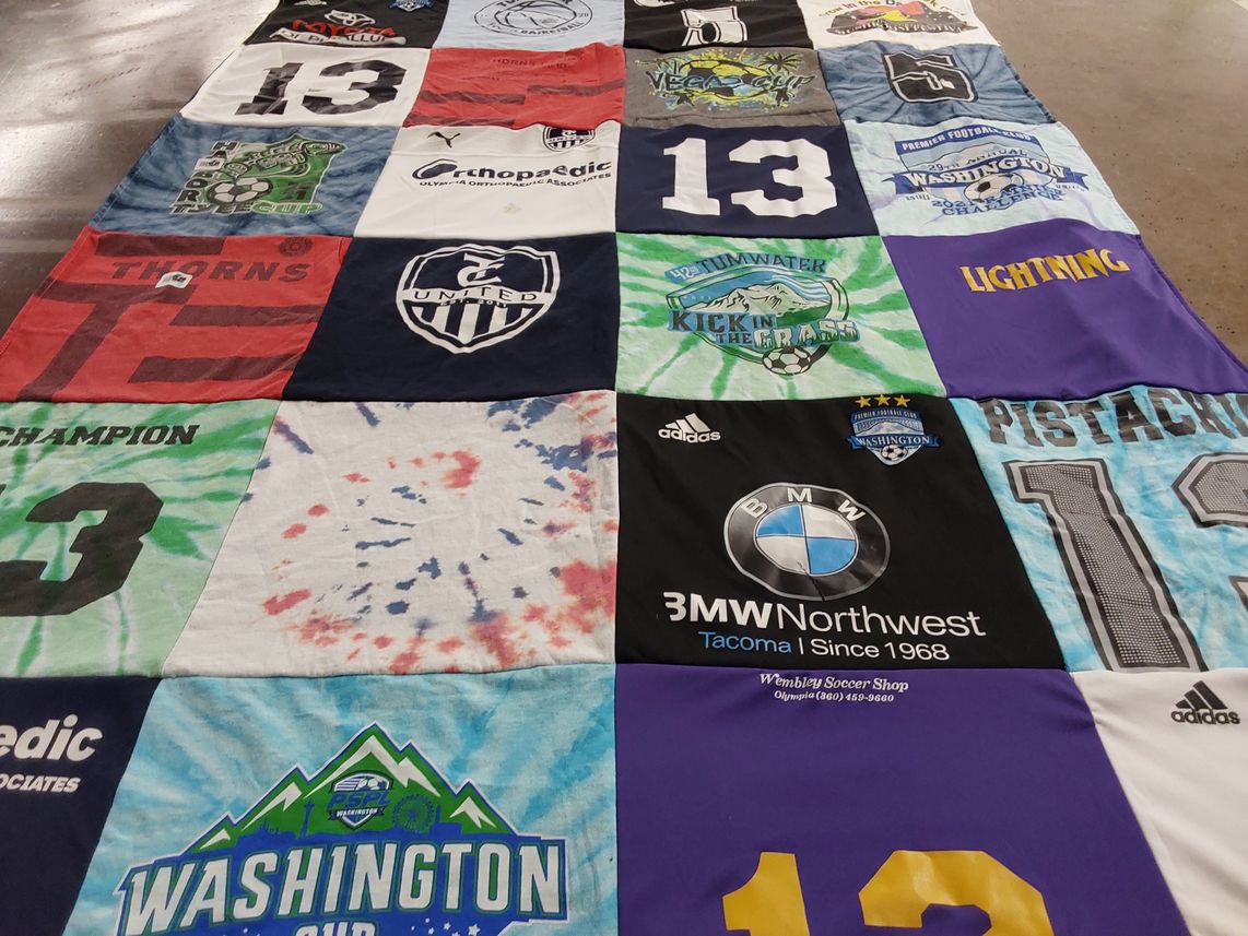 T-shirt quilt featuring united soccer club, thorns soccer club by Alexis from WA