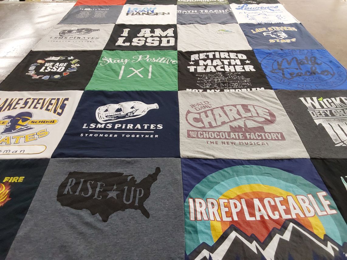 T-shirt quilt featuring lake stevens pirates, lsms pirates by Suzanne from WA