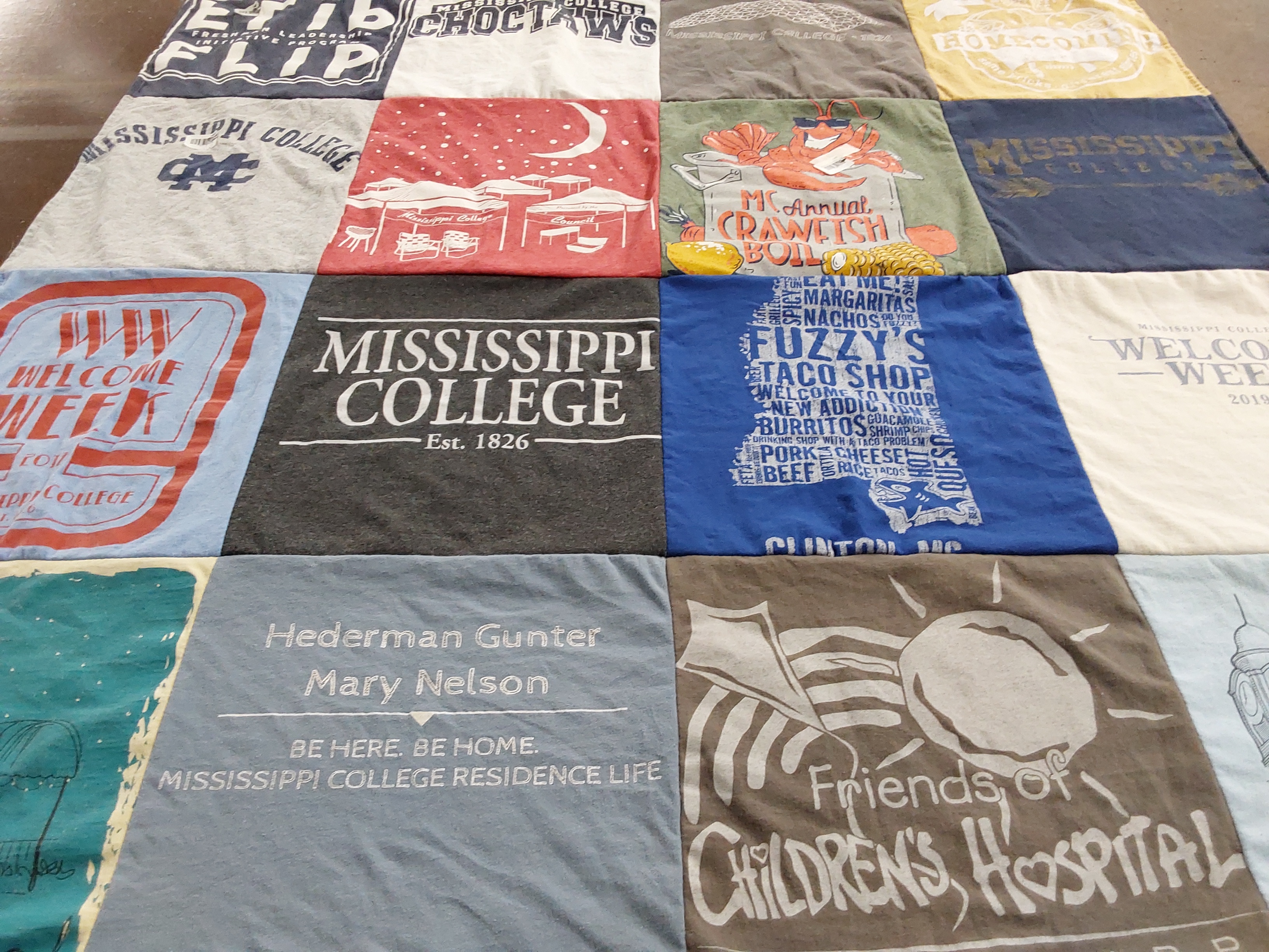 T-shirt quilt from mississippi college by Krissi from AL