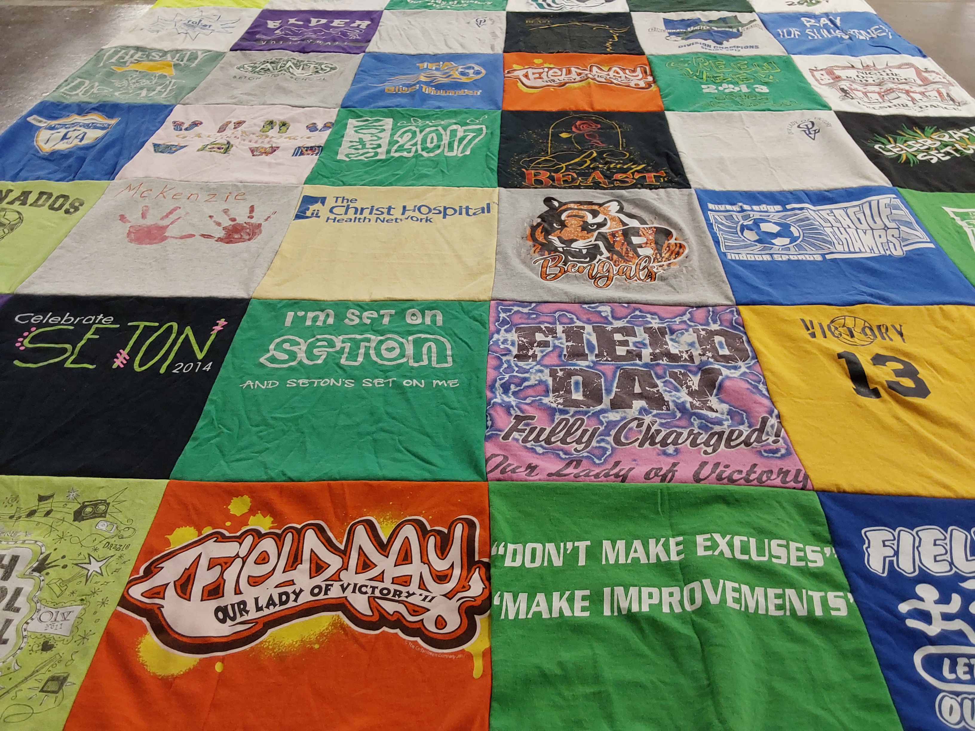 T-shirt quilt featuring bengals by Michelle from OH